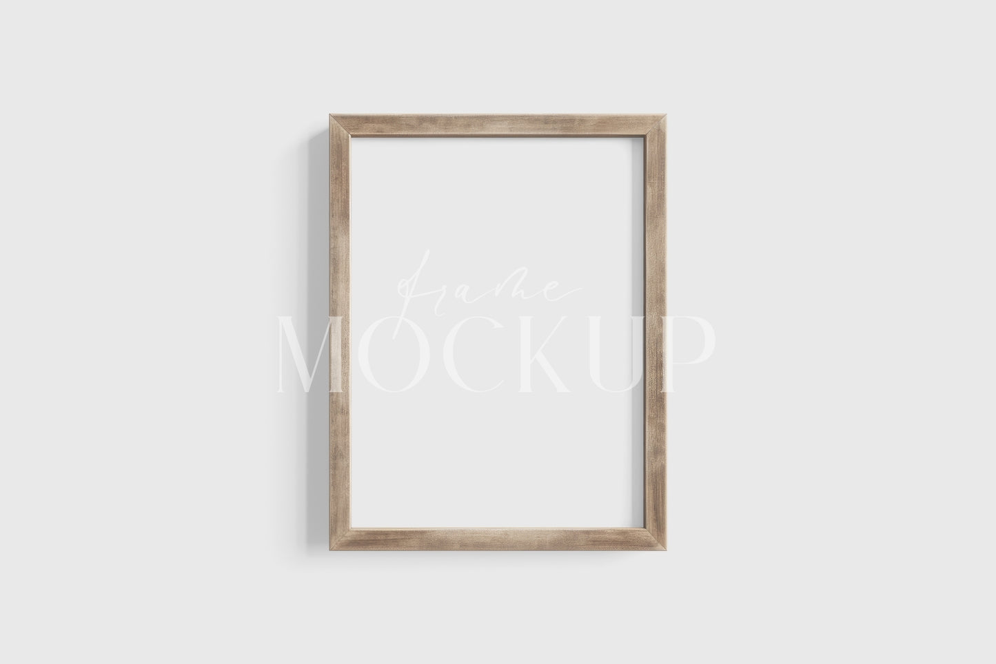 Thick Wooden Frame Mockup 3:4 Portrait Vertical Frame Mockup PNG + PSD Template