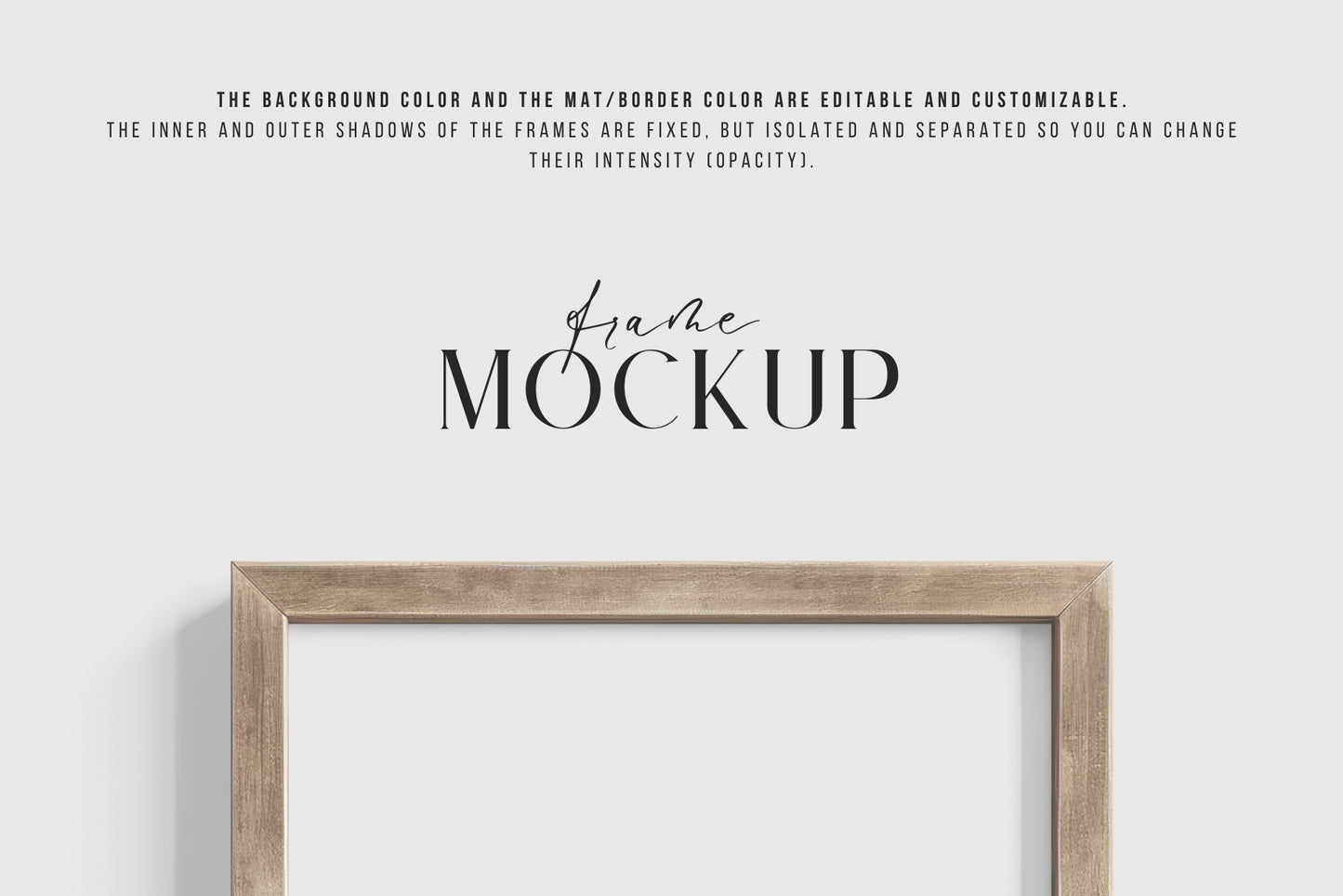 Thick Wooden Frame Mockup 3:4 Portrait Vertical Frame Mockup PNG + PSD Template