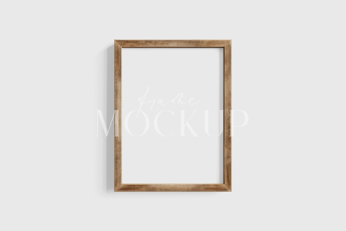 Thick Wooden Frame Mockup 3:4 Portrait Vertical Frame Mockup PNG + PSD Template