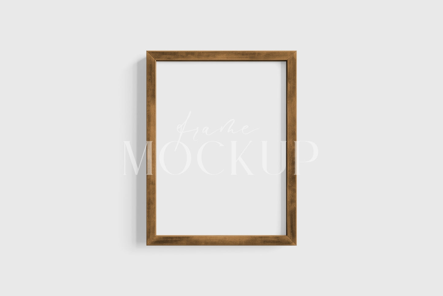 Thick Wooden Frame Mockup 3:4 Portrait Vertical Frame Mockup PNG + PSD Template
