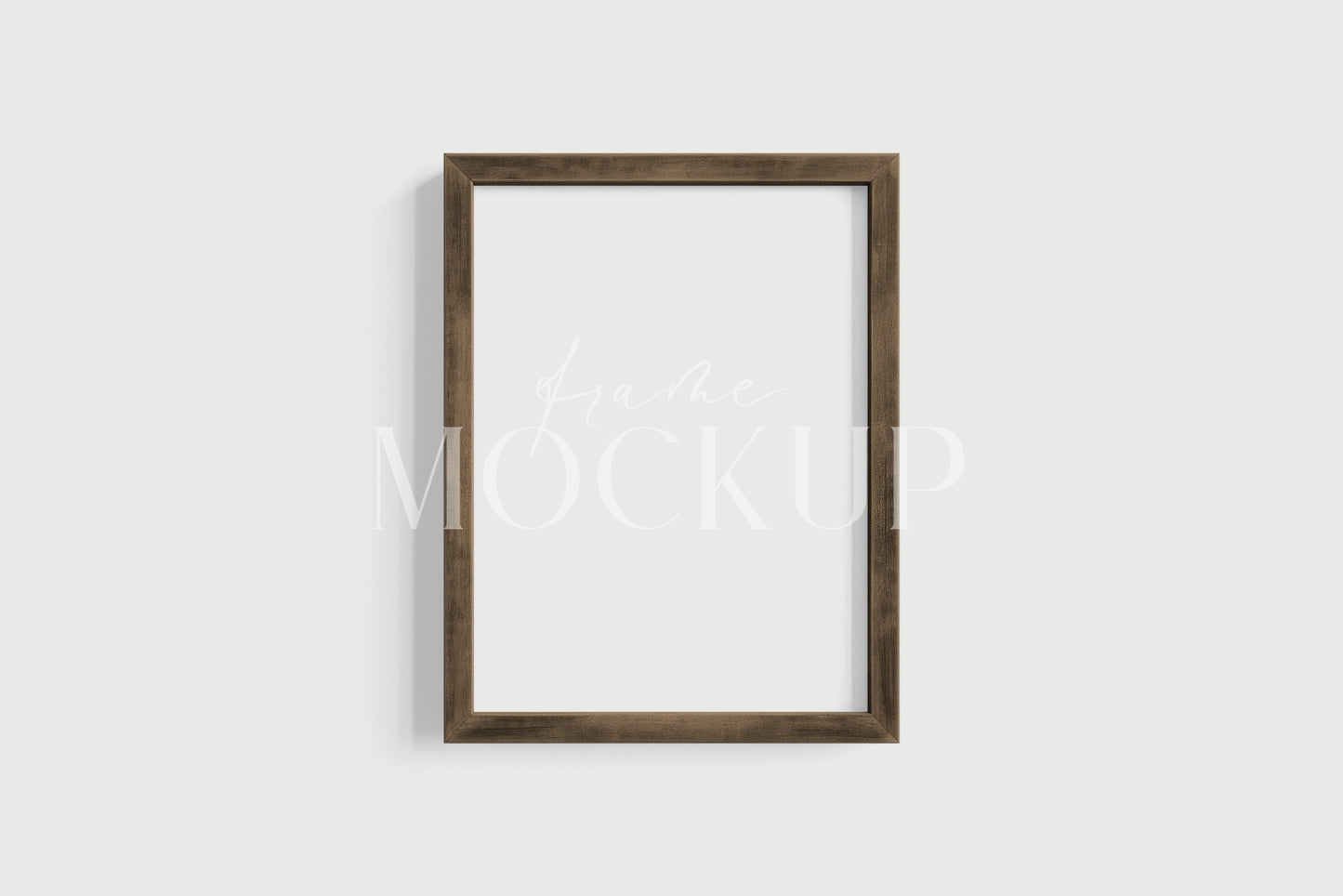 Thick Wooden Frame Mockup 3:4 Portrait Vertical Frame Mockup PNG + PSD Template