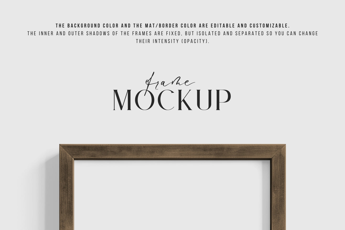 Thick Wooden Frame Mockup 3:4 Portrait Vertical Frame Mockup PNG + PSD Template