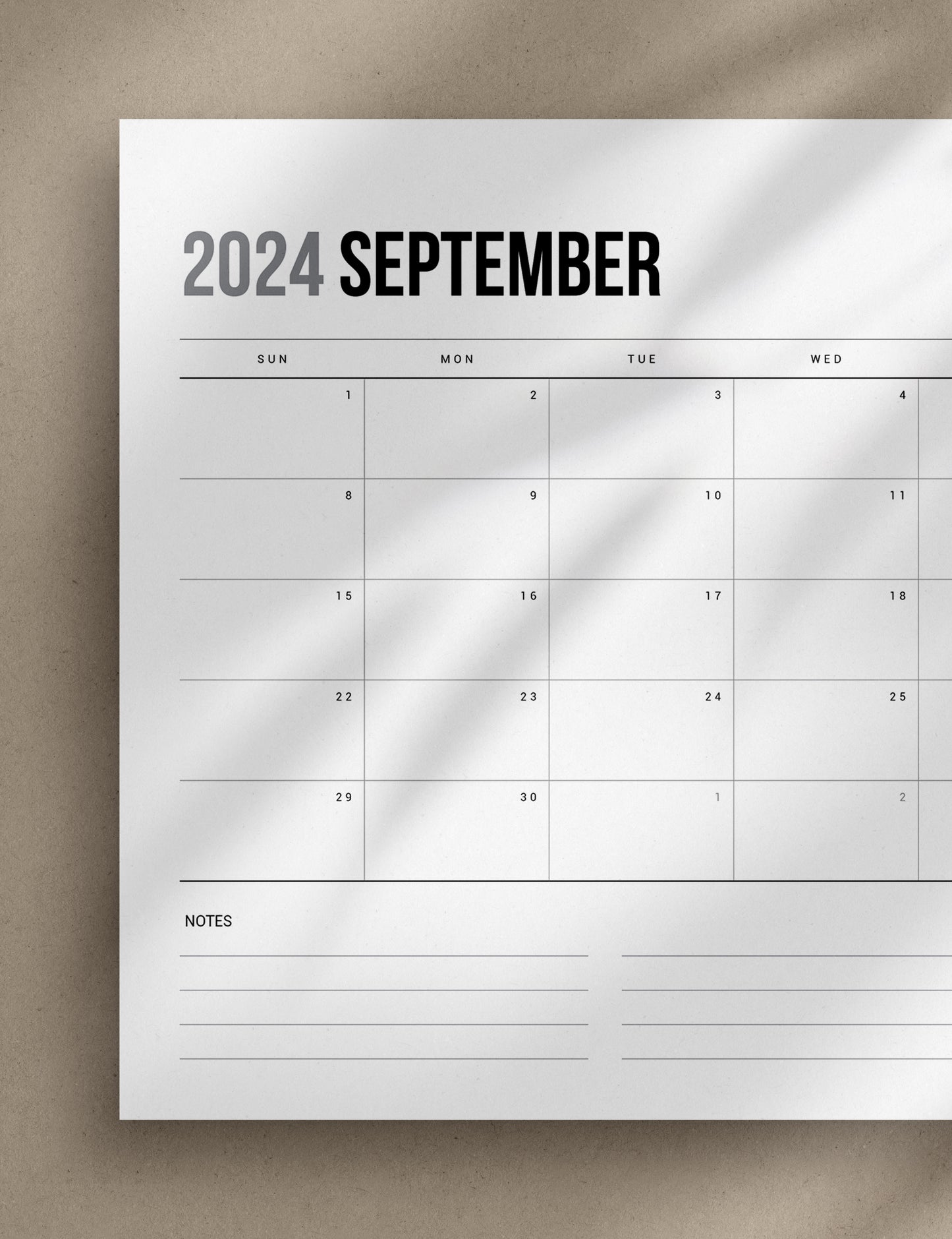 2024 Printable Monthly Planner | Landscape | Horizontal | A4 | US Letter | Sunday + Monday Start | Printable Planner Pages | 2024 Calendar | Minimal Aesthetic | Clean Design | PDF + JPEG | Planner Printables | Bonus Pages: Undated Monthly, Weekly, and Daily Planners, To-Do List, and Notes