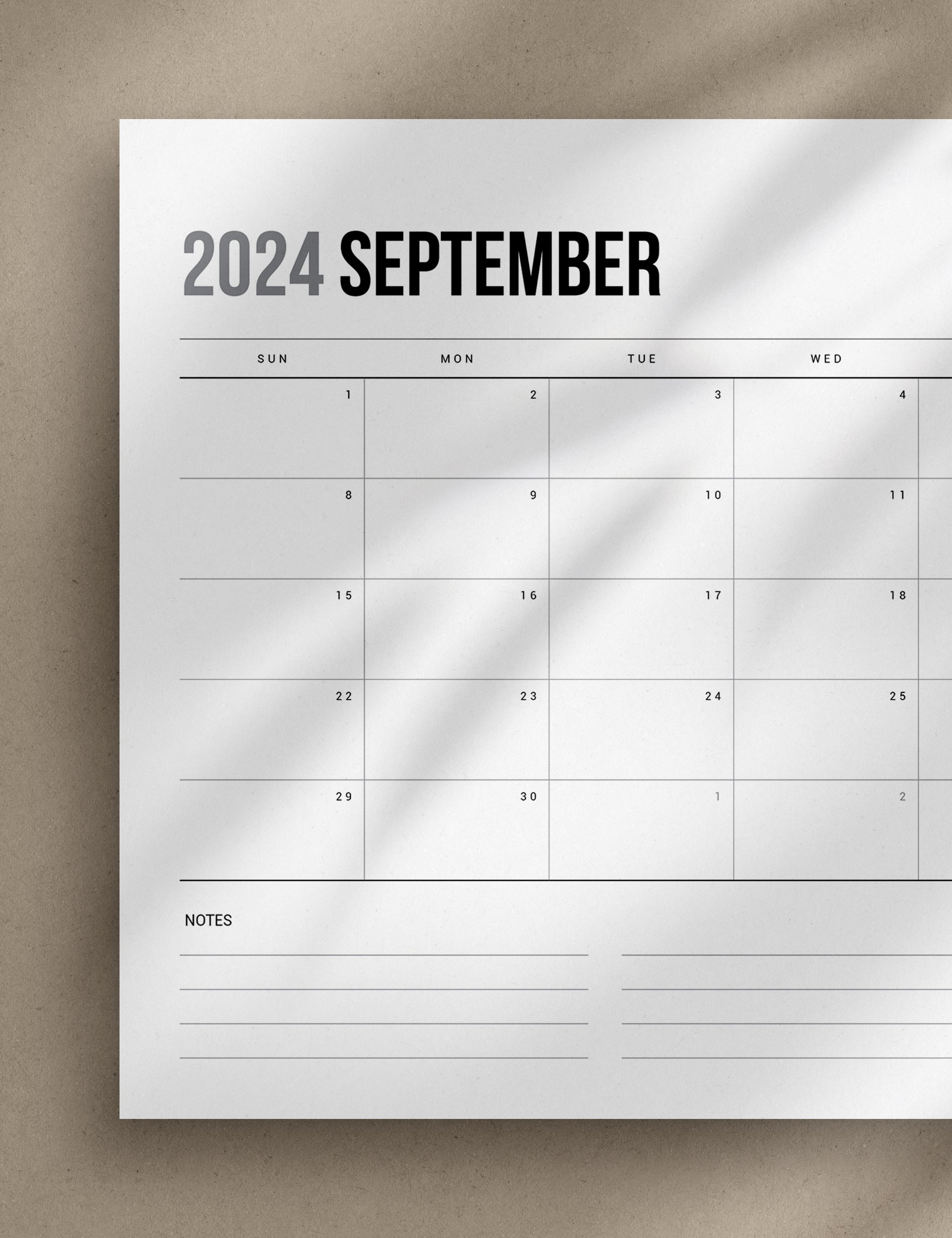 2024 Printable Monthly Planner | Landscape | Horizontal | A4 | US Letter | Sunday + Monday Start | Printable Planner Pages | 2024 Calendar | Minimal Aesthetic | Clean Design | PDF + JPEG | Planner Printables | Bonus Pages: Undated Monthly, Weekly, and Daily Planners, To-Do List, and Notes