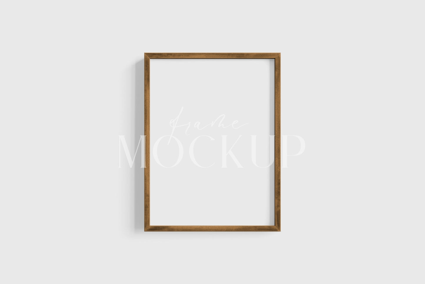 Thin Wooden Frame Mockup 3:4 Portrait Vertical Frame Mockup PNG + PSD Template