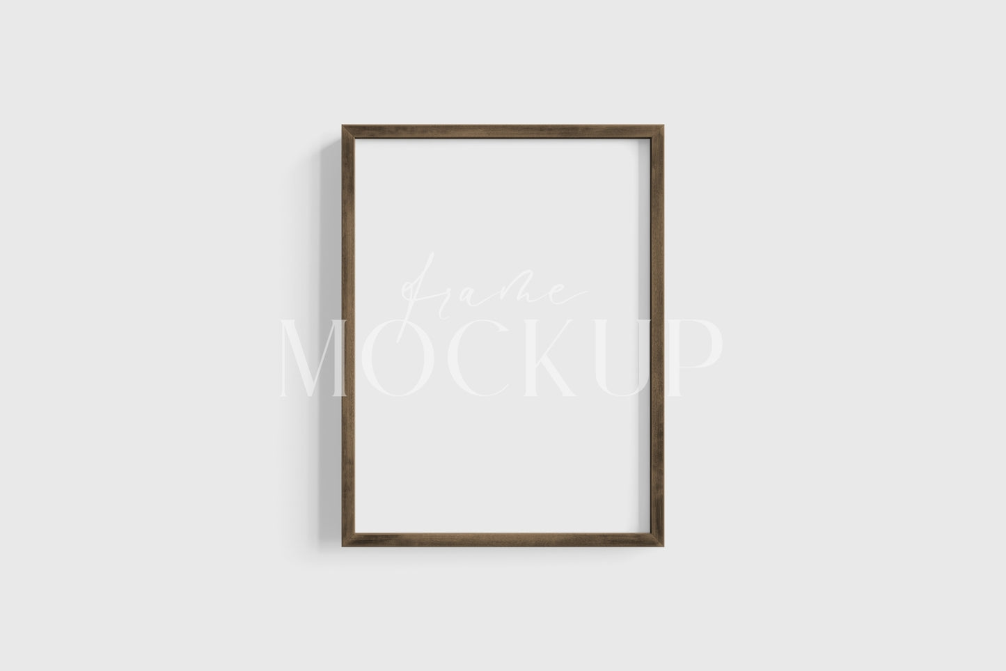 Thin Wooden Frame Mockup 3:4 Portrait Vertical Frame Mockup PNG + PSD Template