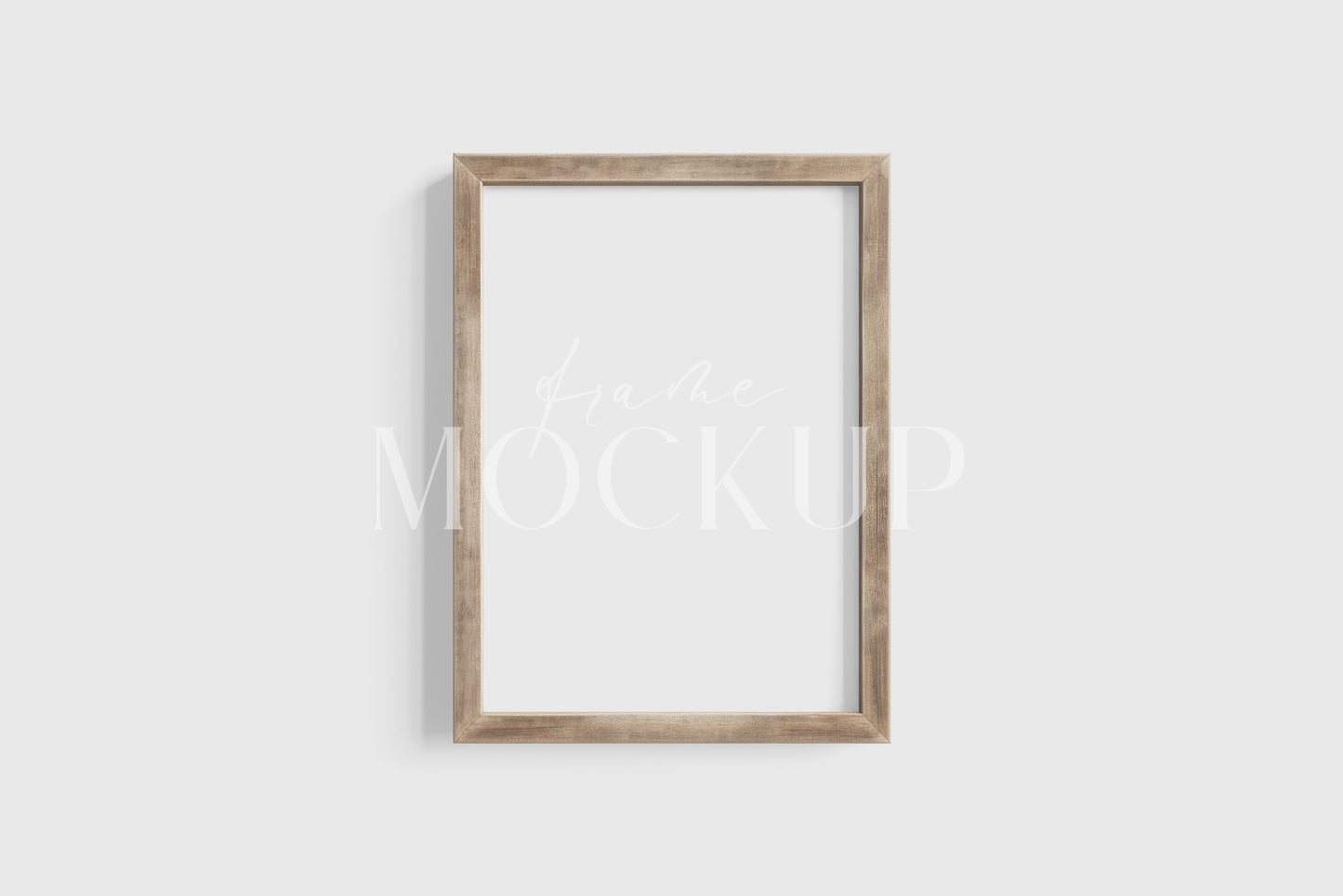Thick Wooden Frame Mockup 5:7 A4 Portrait Vertical Frame Mockup PNG + PSD Template