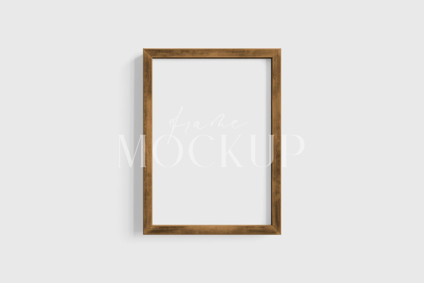 Thick Wooden Frame Mockup 5:7 A4 Portrait Vertical Frame Mockup PNG + PSD Template