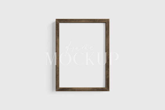 Thick Wooden Frame Mockup 5:7 A4 Portrait Vertical Frame Mockup PNG + PSD Template