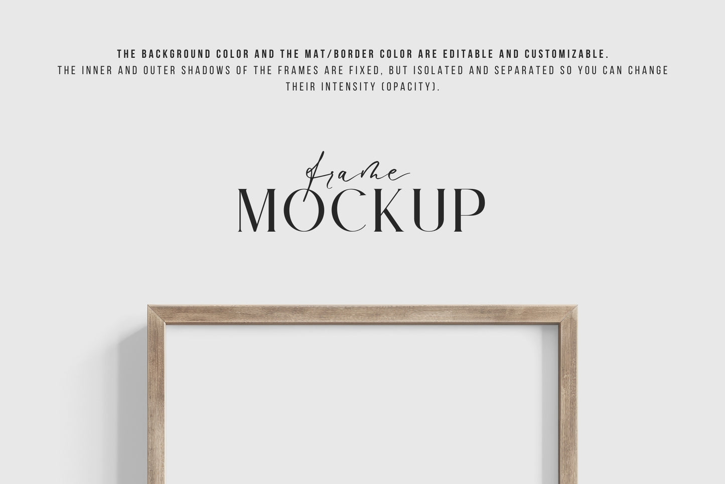 Thin Wooden Frame Mockup 5:7 A4 Portrait Vertical Frame Mockup PNG + PSD Template