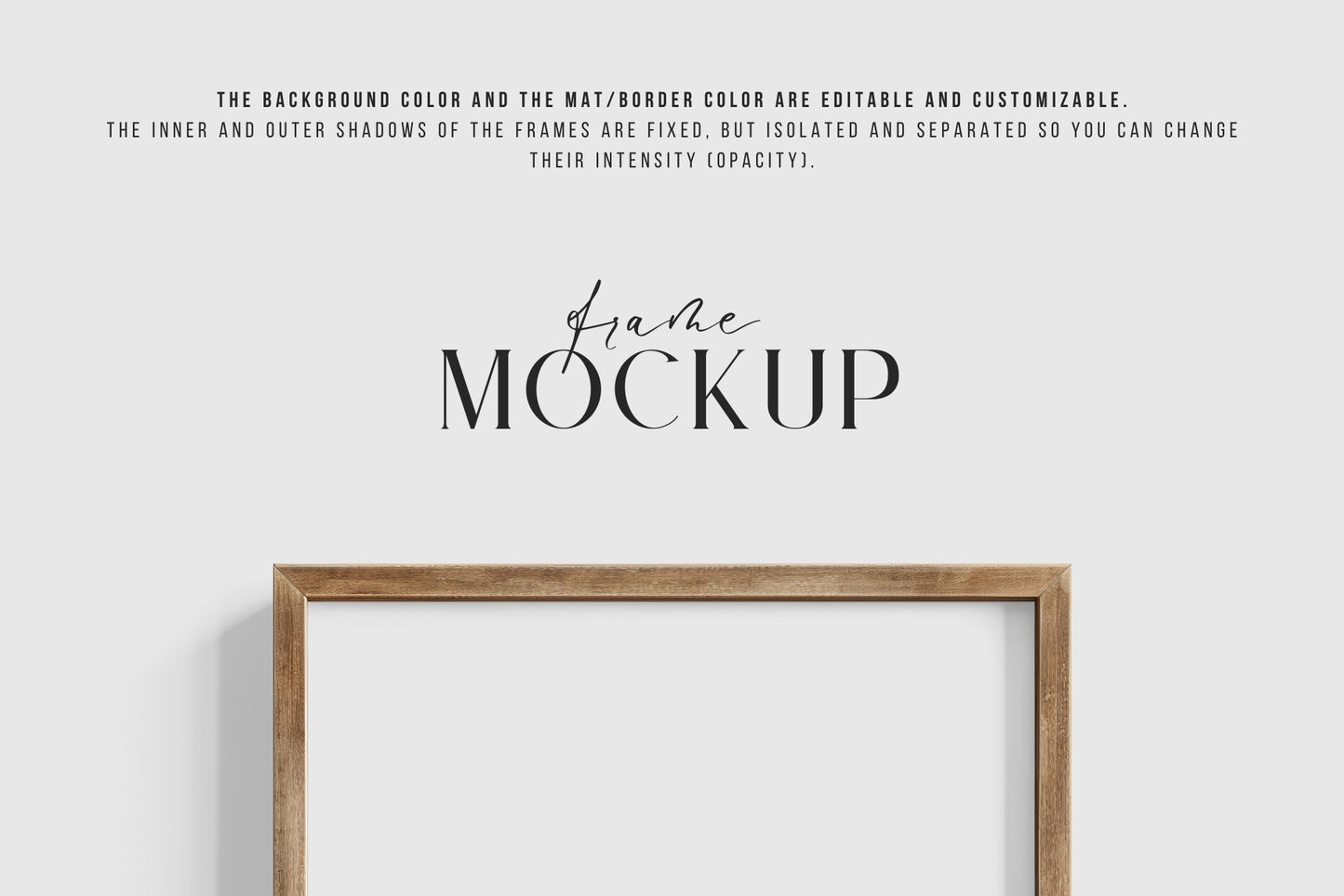 Thin Wooden Frame Mockup 5:7 A4 Portrait Vertical Frame Mockup PNG + PSD Template