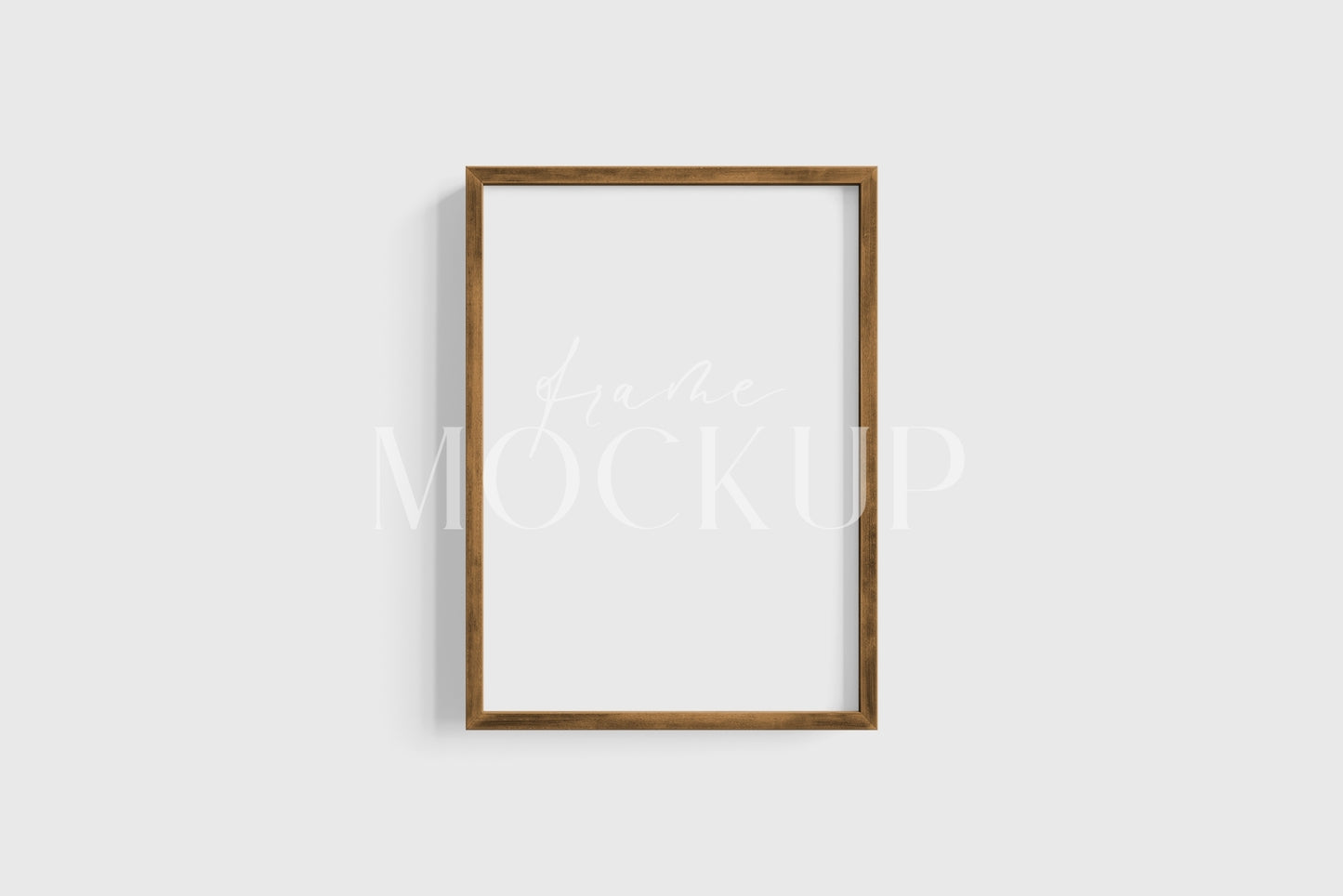 Thin Wooden Frame Mockup 5:7 A4 Portrait Vertical Frame Mockup PNG + PSD Template