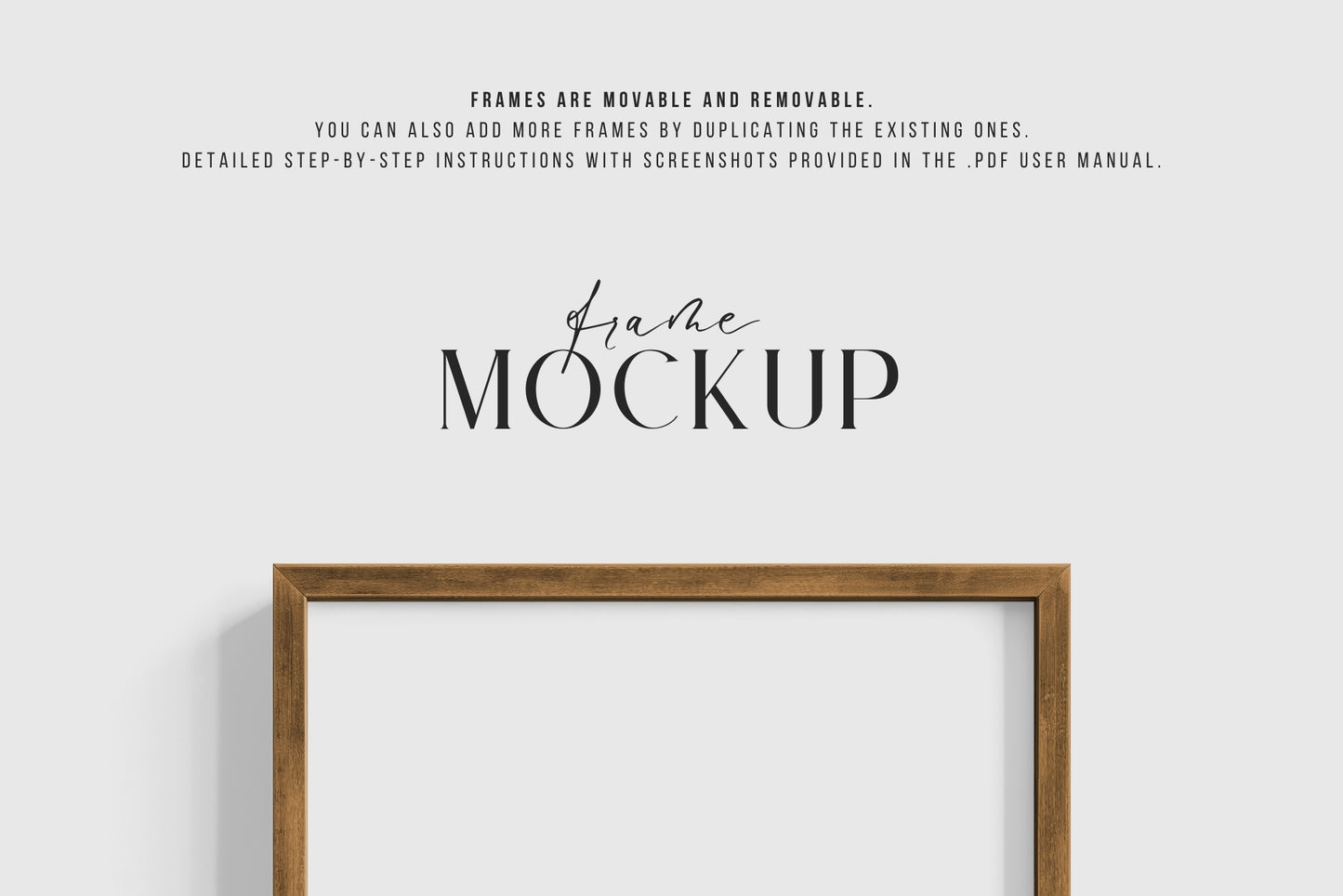 Thin Wooden Frame Mockup 5:7 A4 Portrait Vertical Frame Mockup PNG + PSD Template
