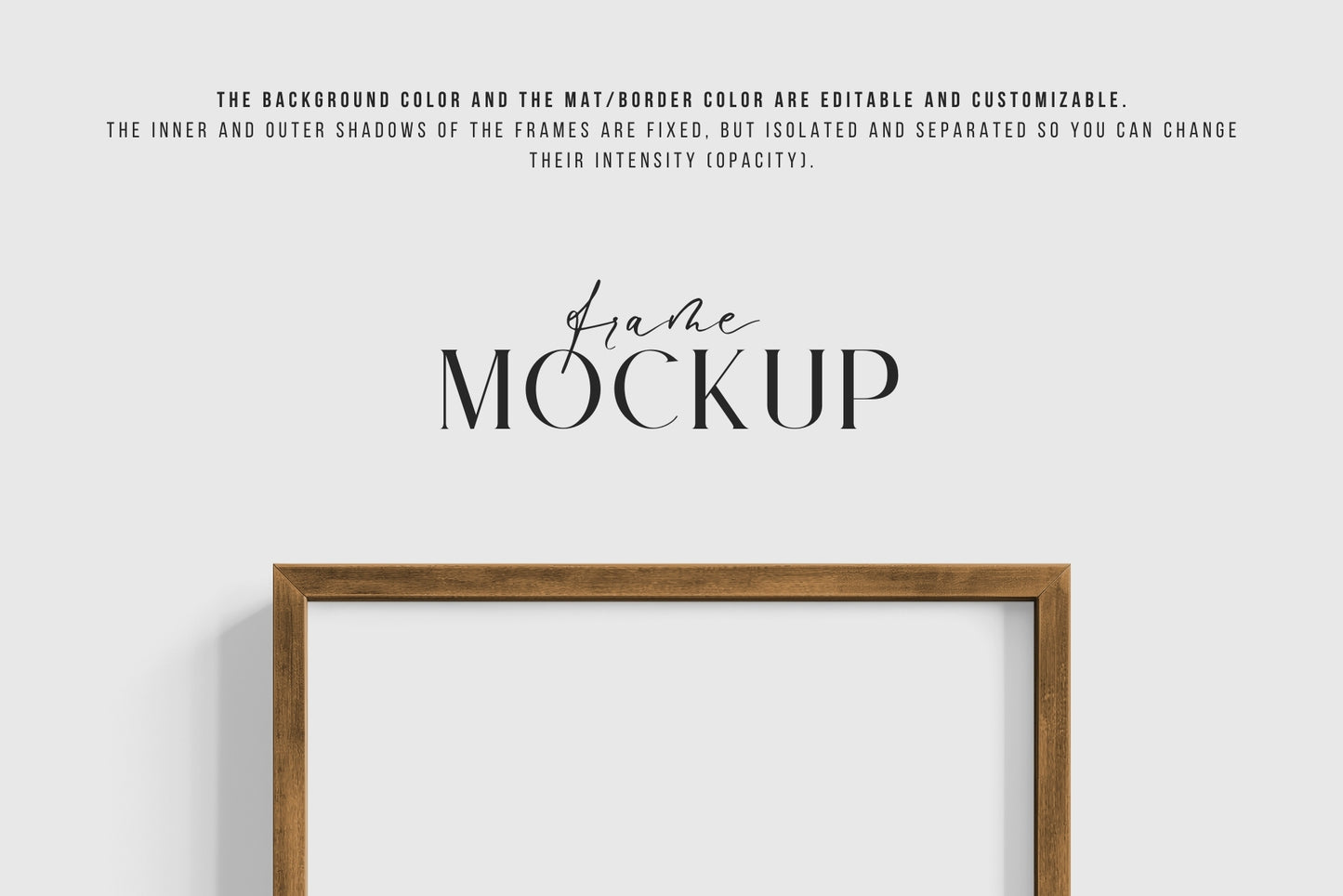 Thin Wooden Frame Mockup 5:7 A4 Portrait Vertical Frame Mockup PNG + PSD Template