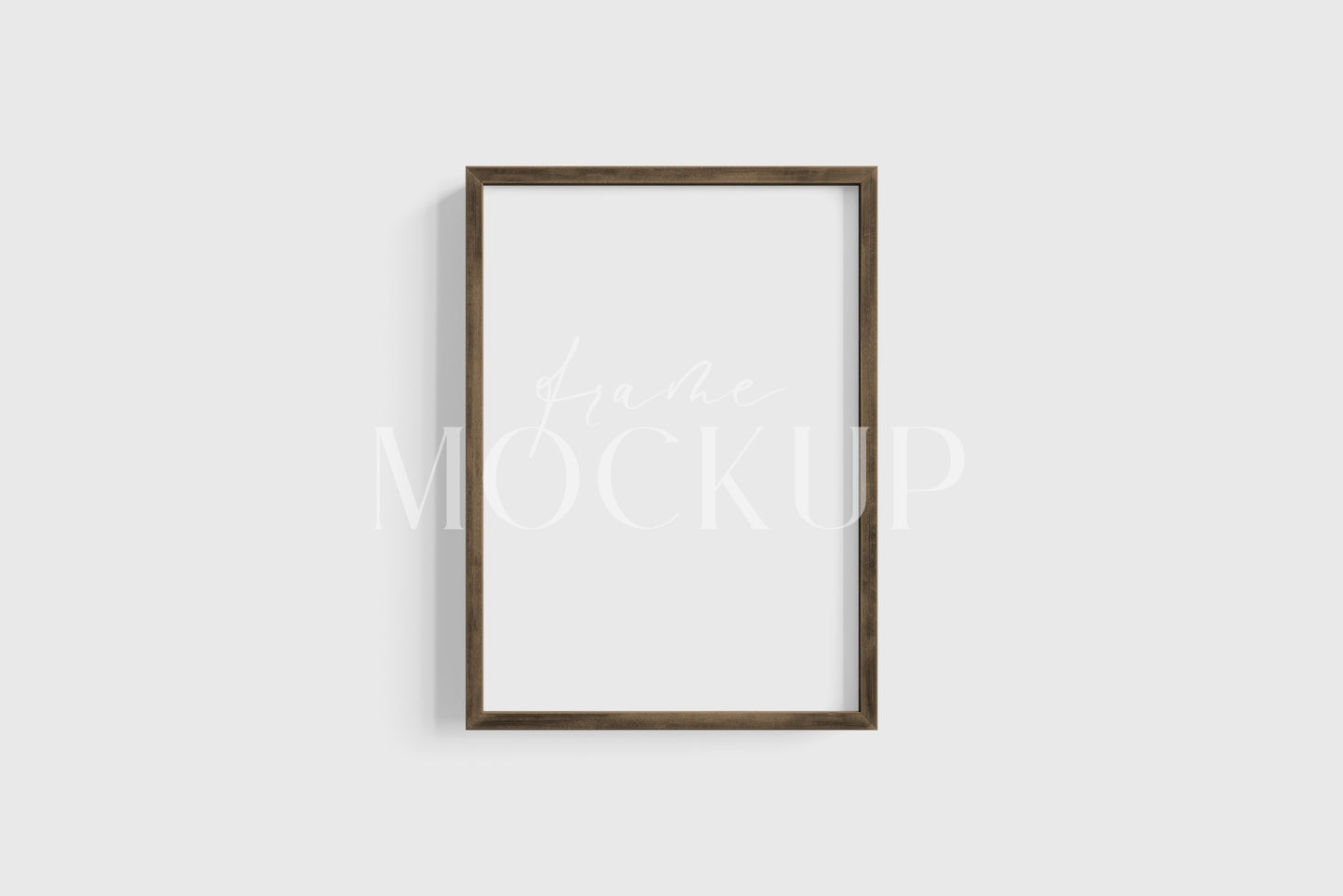 Thin Wooden Frame Mockup 5:7 A4 Portrait Vertical Frame Mockup PNG + PSD Template