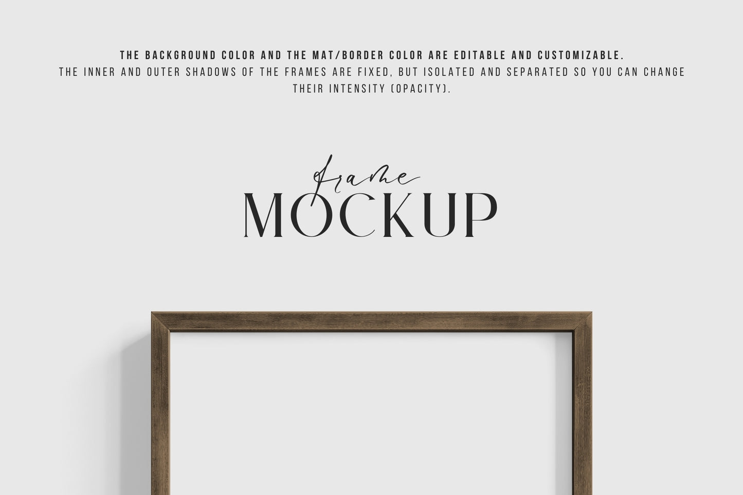 Thin Wooden Frame Mockup 5:7 A4 Portrait Vertical Frame Mockup PNG + PSD Template