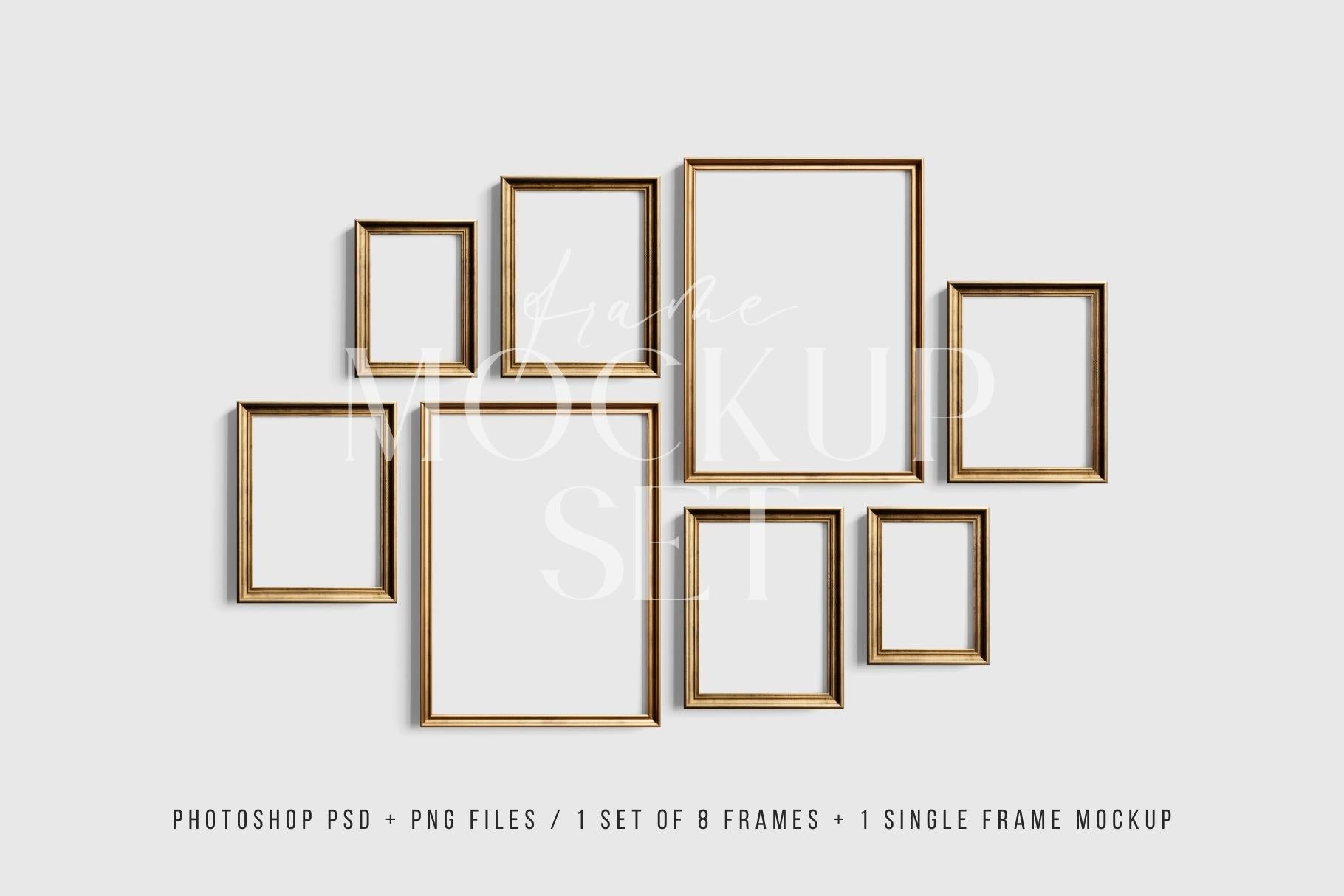 Mockup of 3 Vertical Frames, 8x10 16x20 24x30, PSD, PNG,JPG