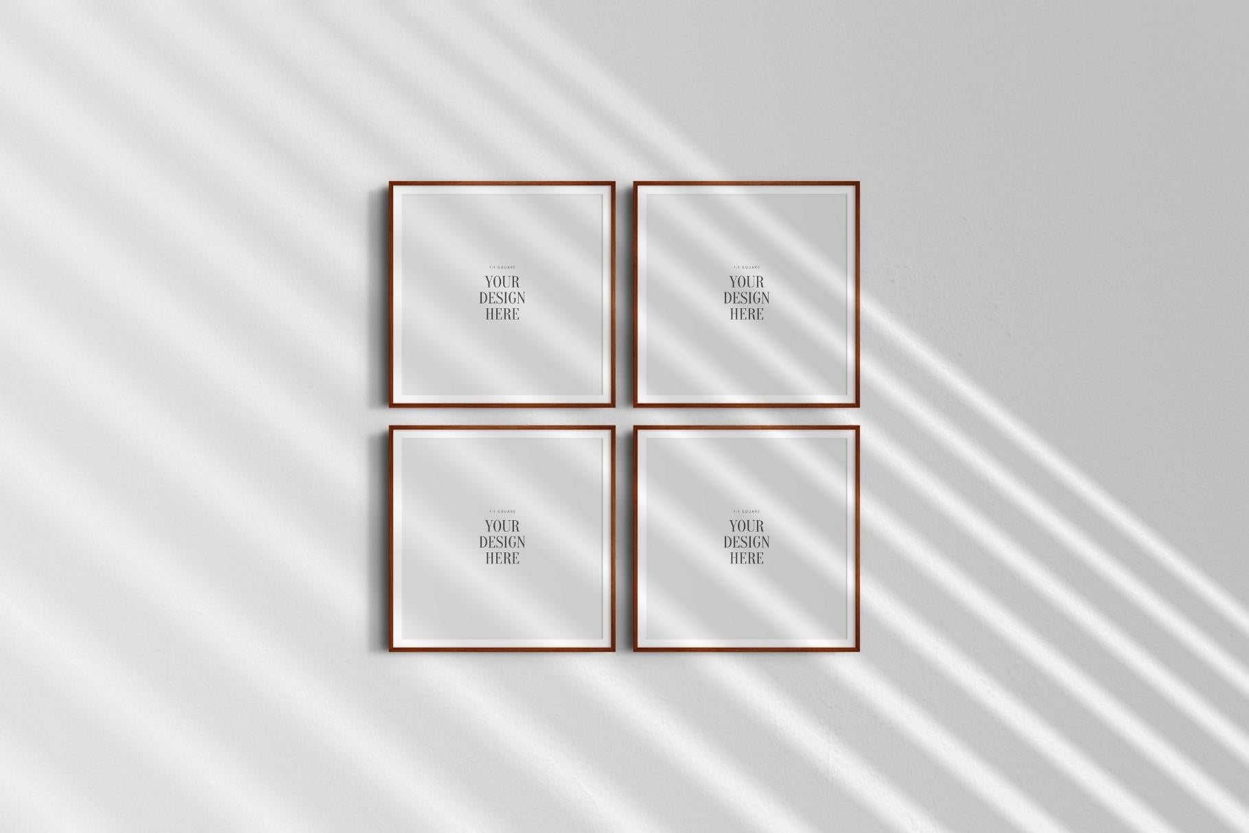 Frame Mockup BUNDLE 1:1 Square Frame Mockup Sets of 6, 4, 3, 2 + 1 Single Frames PSD Gallery Wall Mockups