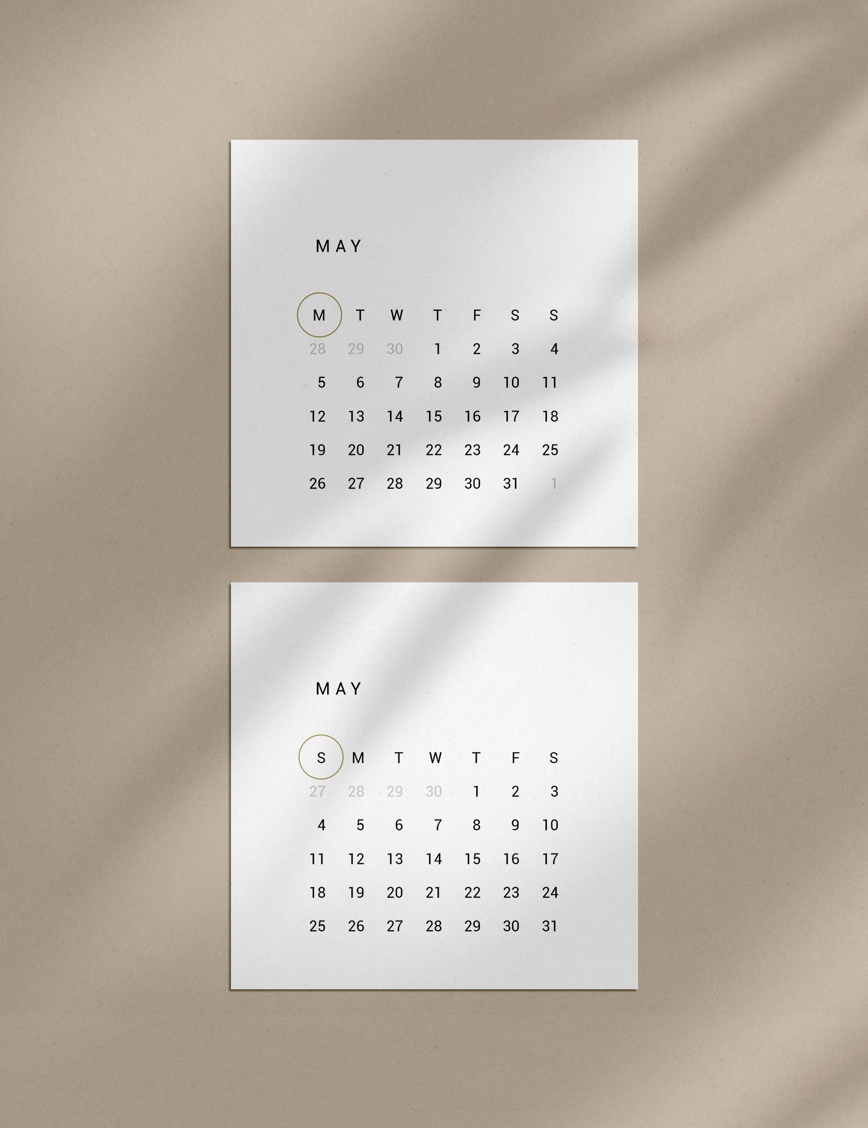 2025 Calendar | 4x4 | 3x3 | 2x2 | Printable Journaling and Planner Cards | Printable Mini Calendar 2025 | Bujo Calendar 2025 | Minimal Aesthetic | Clean Design | Monday Start + Sunday Start | PDF + JPEG | 03