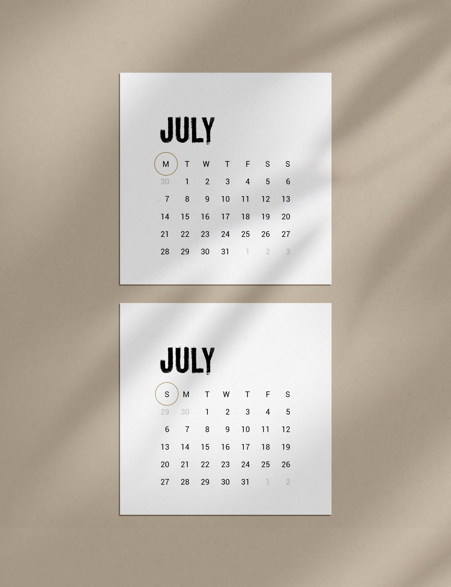 2025 Calendar | 4x4 | 3x3 | 2x2 | Printable Journaling and Planner Cards | Printable Mini Calendar 2025 | Bujo Calendar 2025 | Minimal Aesthetic | Clean Design | Monday Start + Sunday Start | PDF + JPEG | 06 | Print it out or use it digitally with a digital planning app.