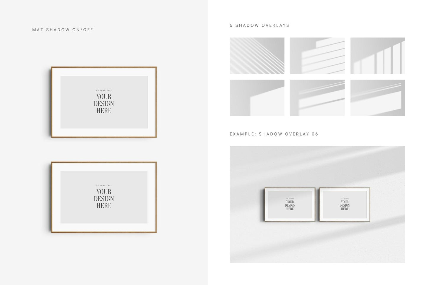 3:2 FRAME MOCKUP BUNDLE 2:3 Landscape | Gallery Wall Mockups | Frame Mockup Sets of 6, 4, 3, 2 + 1 Single Frame | PSD