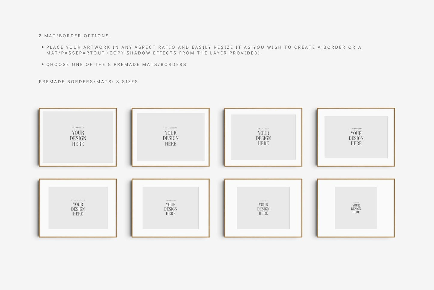 4:3 FRAME MOCKUP BUNDLE 3:4 Landscape | Gallery Wall Mockups | Frame Mockup Sets of 6, 4, 3, 2 + 1 Single Frame | PSD
