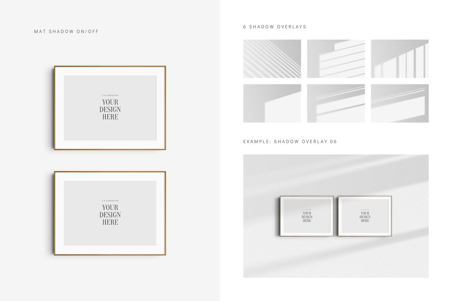 4:3 FRAME MOCKUP BUNDLE 3:4 Landscape | Gallery Wall Mockups | Frame Mockup Sets of 6, 4, 3, 2 + 1 Single Frame | PSD