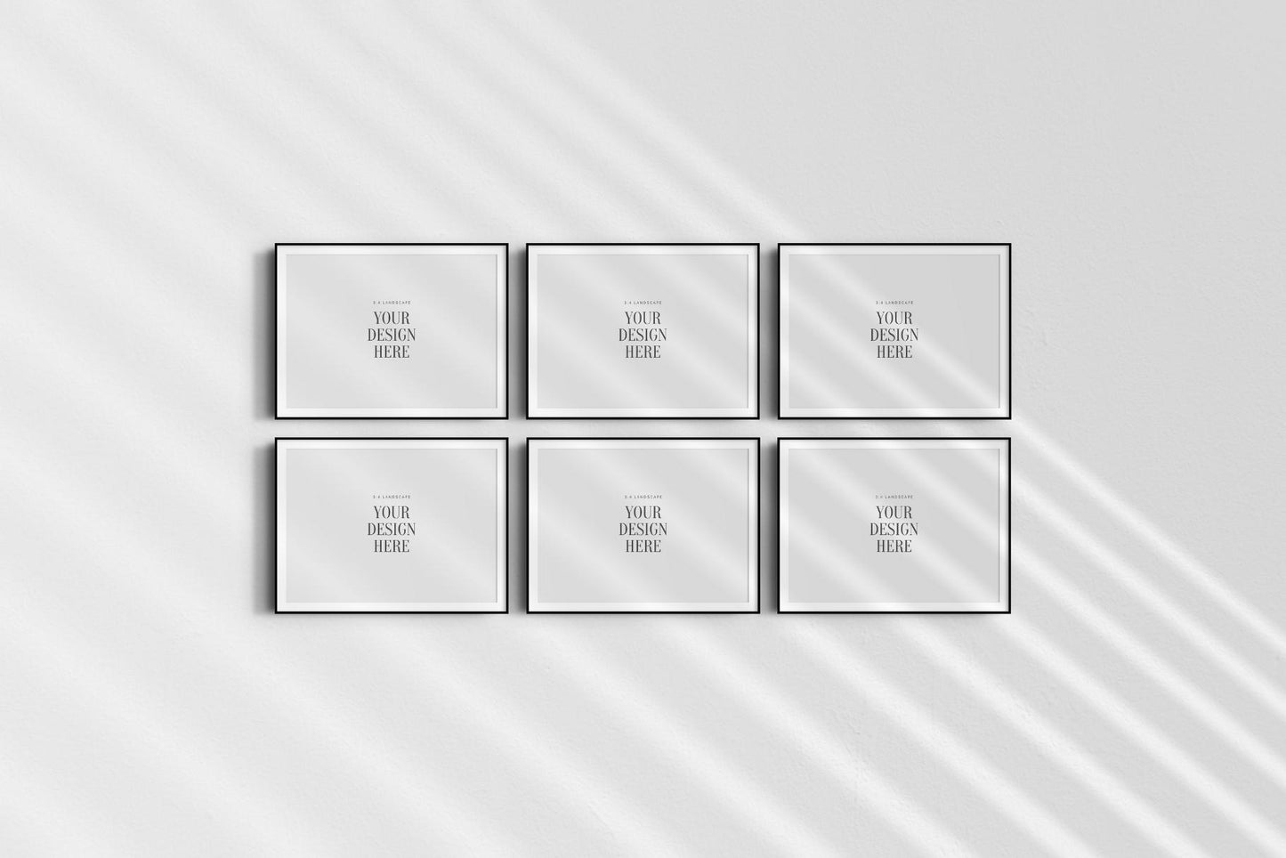 4:3 FRAME MOCKUP BUNDLE 3:4 Landscape | Gallery Wall Mockups | Frame Mockup Sets of 6, 4, 3, 2 + 1 Single Frame | PSD