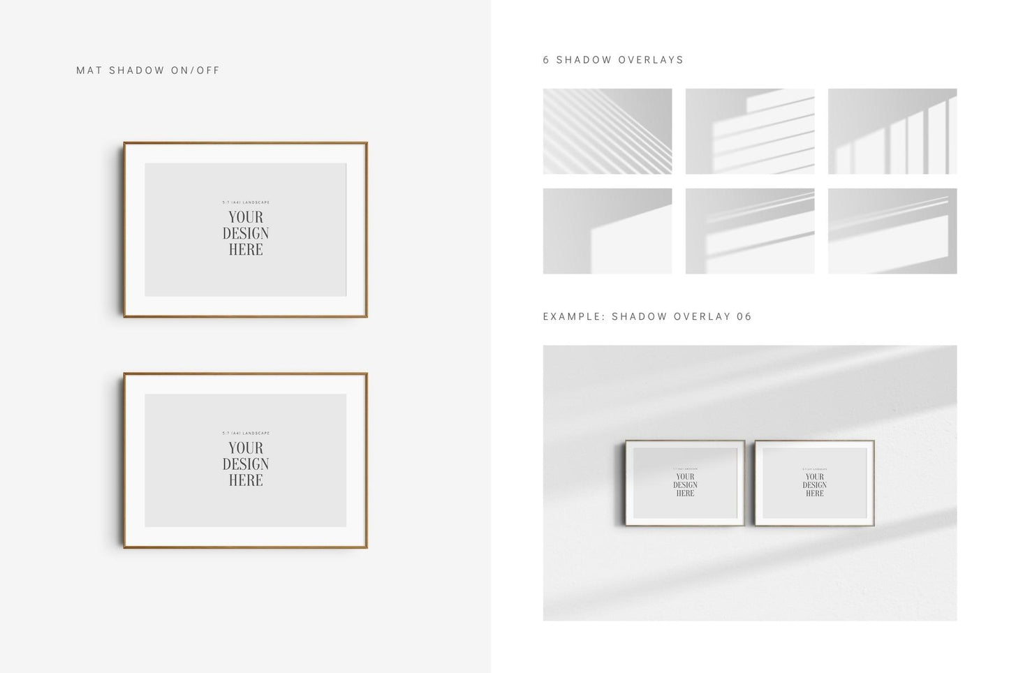 7:5 FRAME MOCKUP BUNDLE A4 5:7 Landscape | Gallery Wall Mockups | Frame Mockup Sets of 6, 4, 3, 2 + 1 Single Frame | PSD