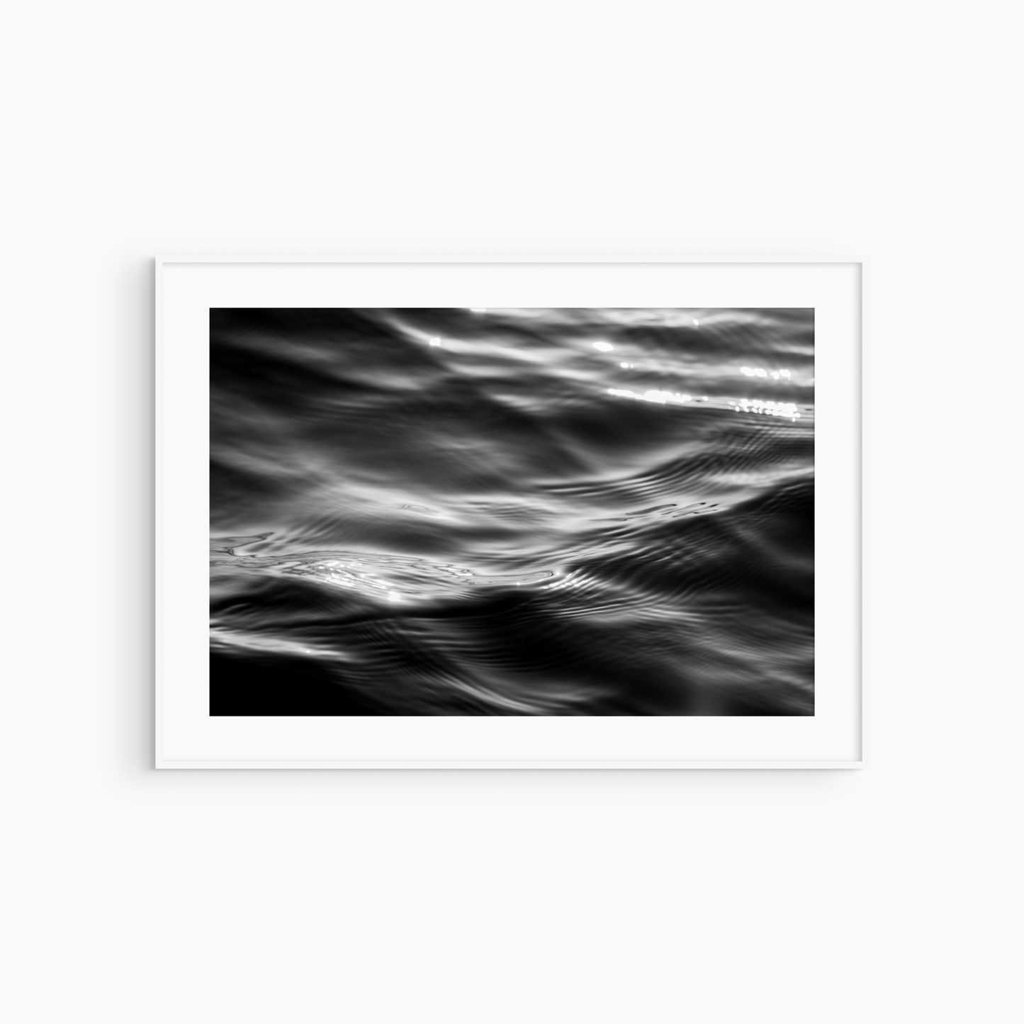 Abstract ocean wave photography print, black and white dark sea wall art, minimalist coastal printable