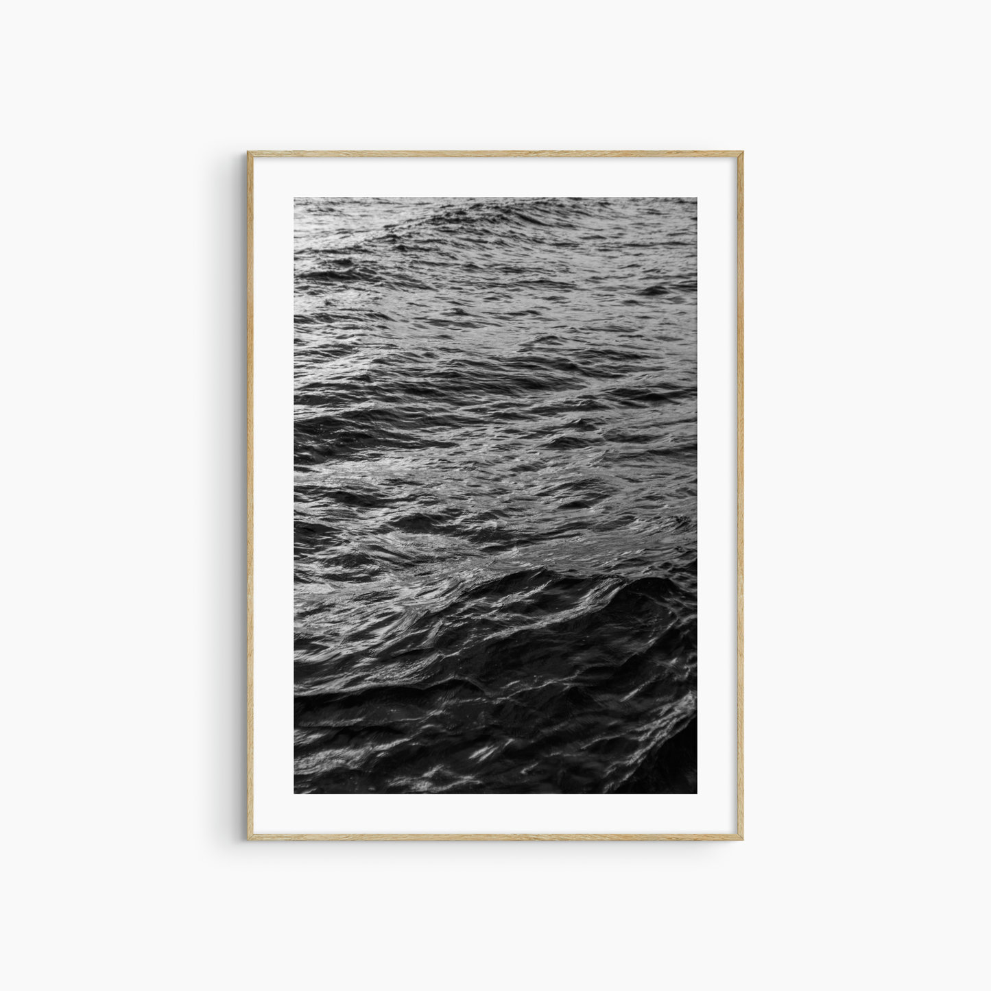 Black and white ocean texture print, dark moody sea wall art, abstract water photography printable