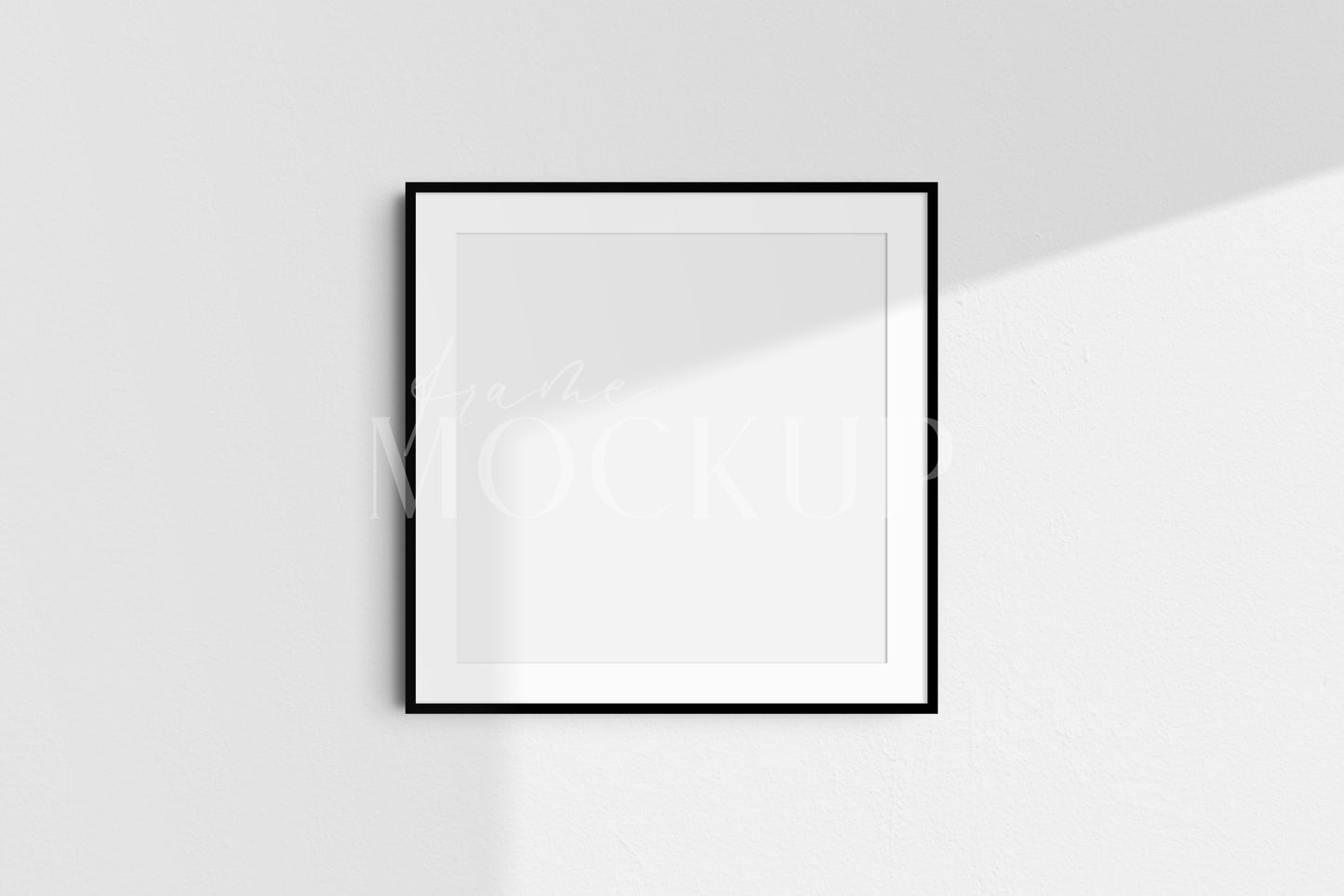 Black Frame Poster Mockup 1:1 Square PSD Wall Art Mockup Kit