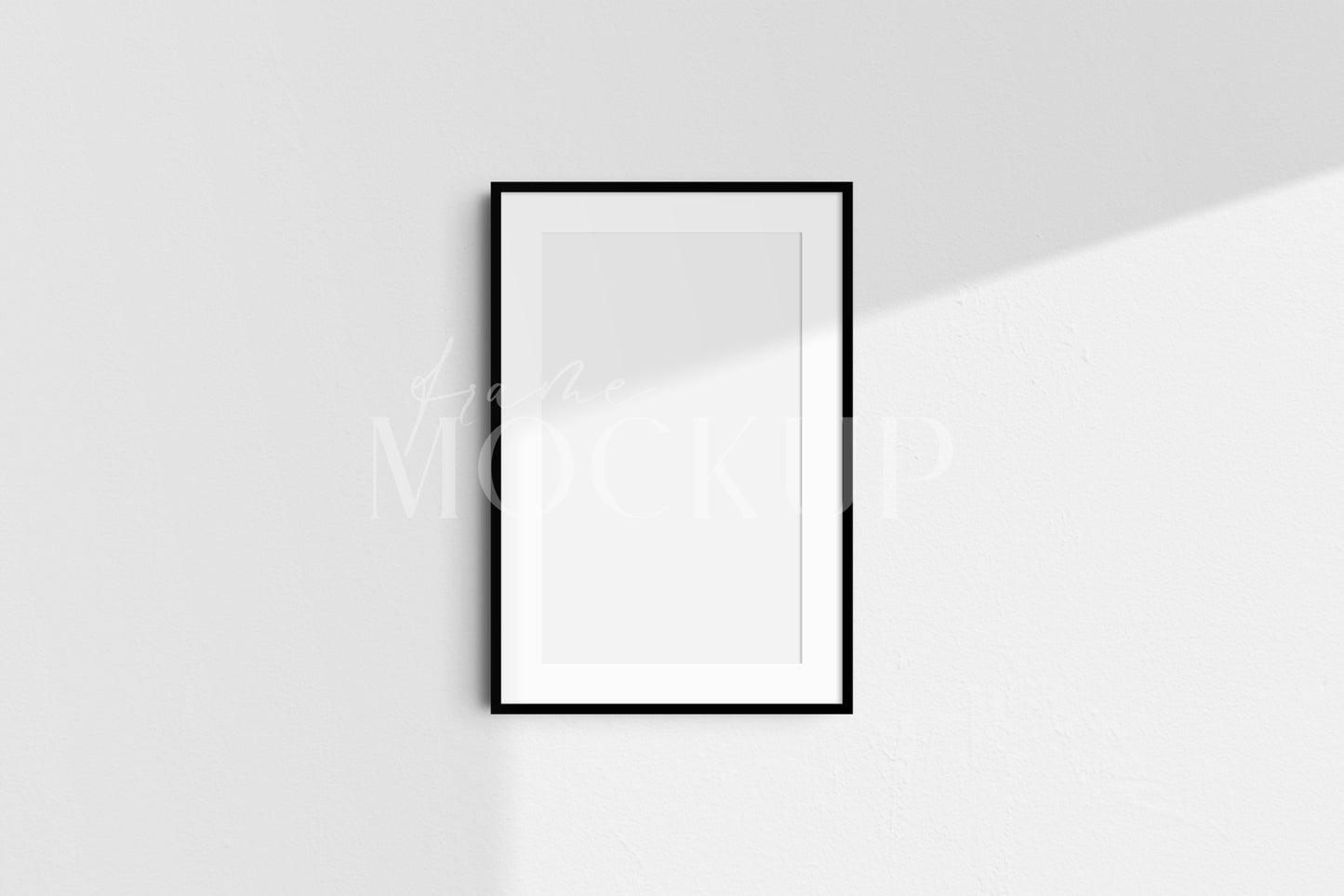 Black Frame Poster Mockup 2:3 Portrait Vertical PSD Wall Art Mockup Kit