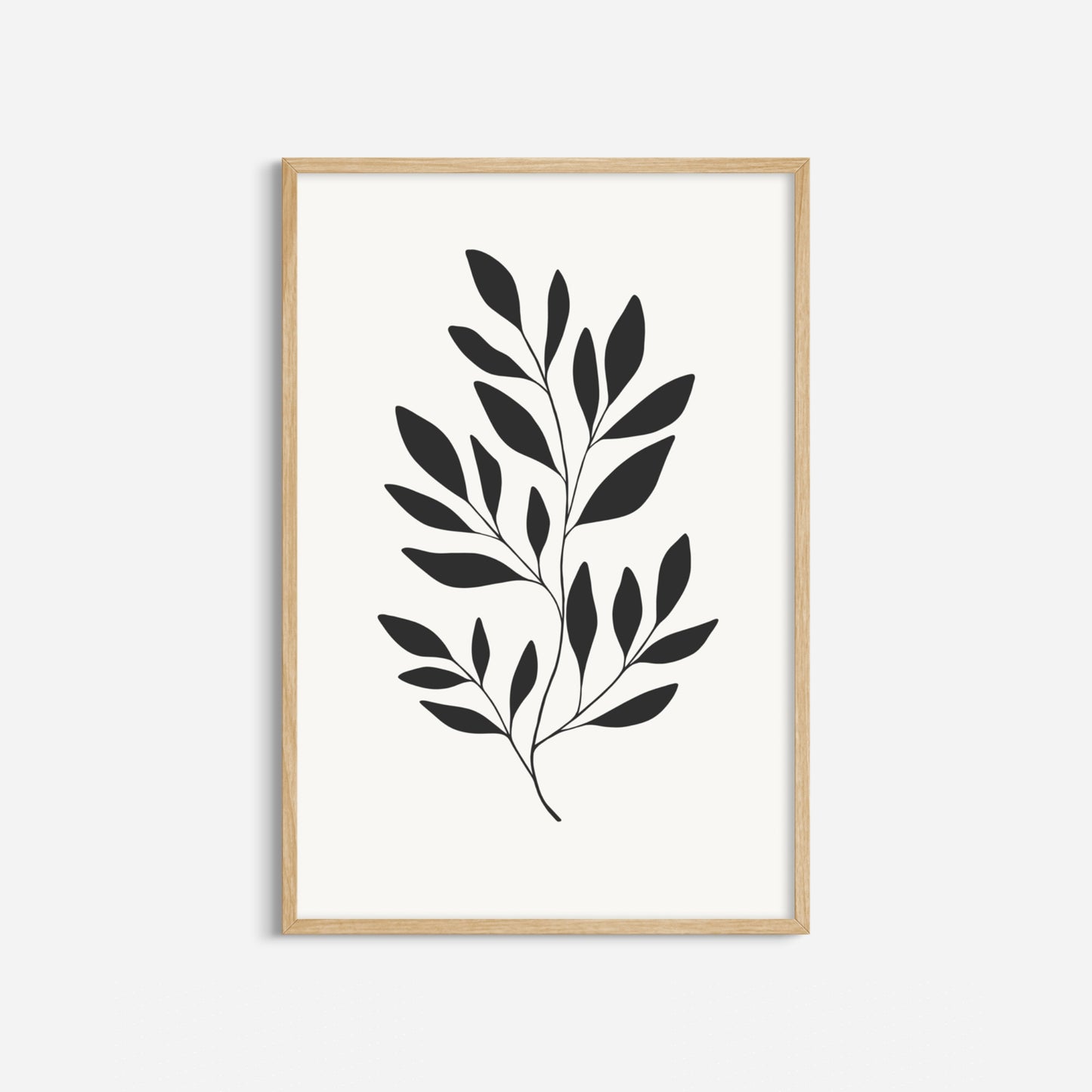 BOTANICAL WALL ART. NEUTRAL LEAF ART SET OF 3 PRINTS. Printable Wall Art Illustration.
