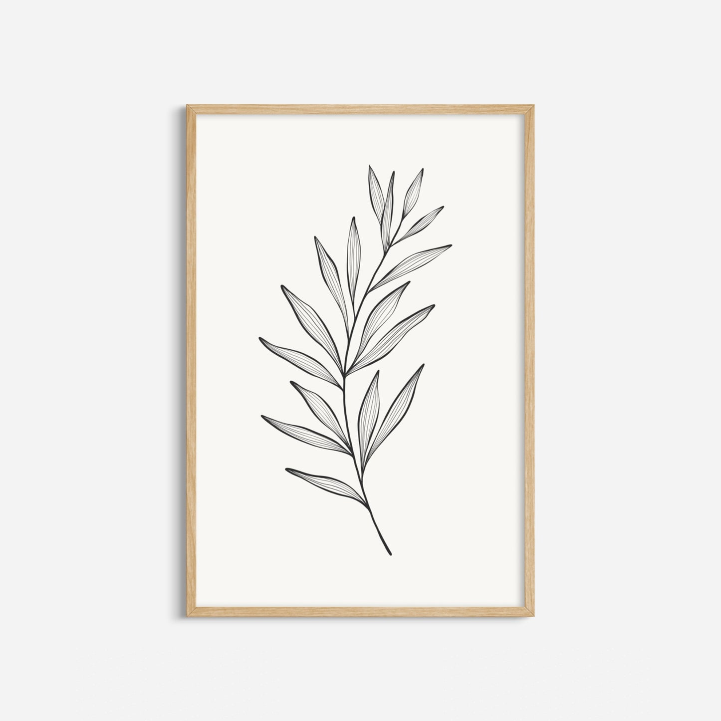 BOTANICAL WALL ART. NEUTRAL LEAF ART SET OF 3 PRINTS. Printable Wall Art Illustration.