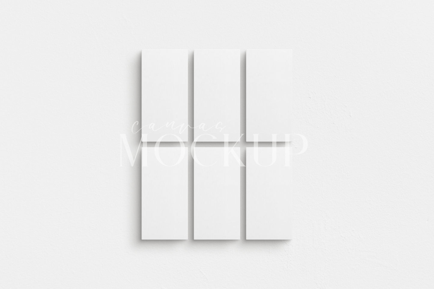 Canvas Mockup 1:2 Portrait Single + Sets of 2, 3, 4, 6 Vertical Canvases | Unframed Art Canvas Mockup | Vertical Canvas Mockup Template PSD | Front View