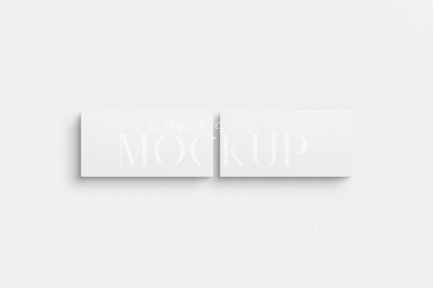 Canvas Mockup 2:1, 1:2 Landscape Set of 2 Canvases | Unframed Art Canvas Mockup | Horizontal Canvas Mockup Template PSD | Front View