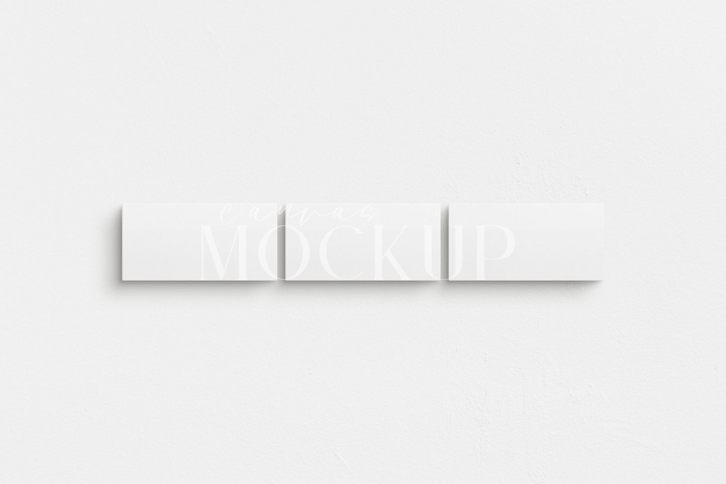 Canvas Mockup 2:1, 1:2 Landscape Set of 3 Canvases | Unframed Art Canvas Mockup | Horizontal Canvas Mockup Template PSD | Front View