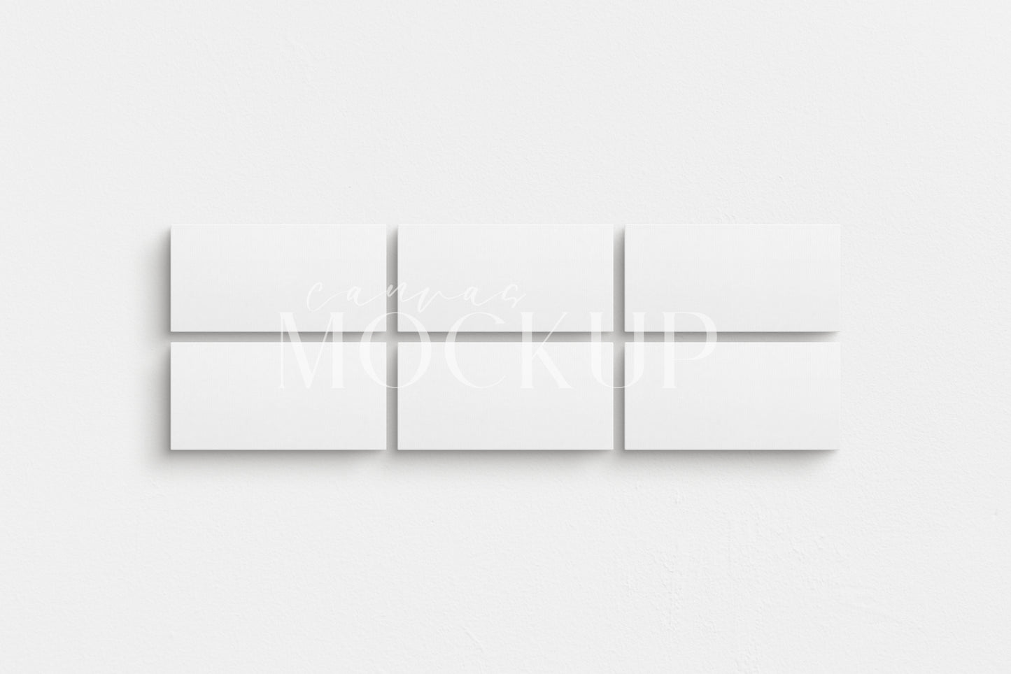 Canvas Mockup 2:1, 1:2 Landscape Single + Sets of 2, 3, 4, 6 Horizontal Canvases | Unframed Art Canvas Mockup | Horizontal Canvas Mockup Template PSD | Front View