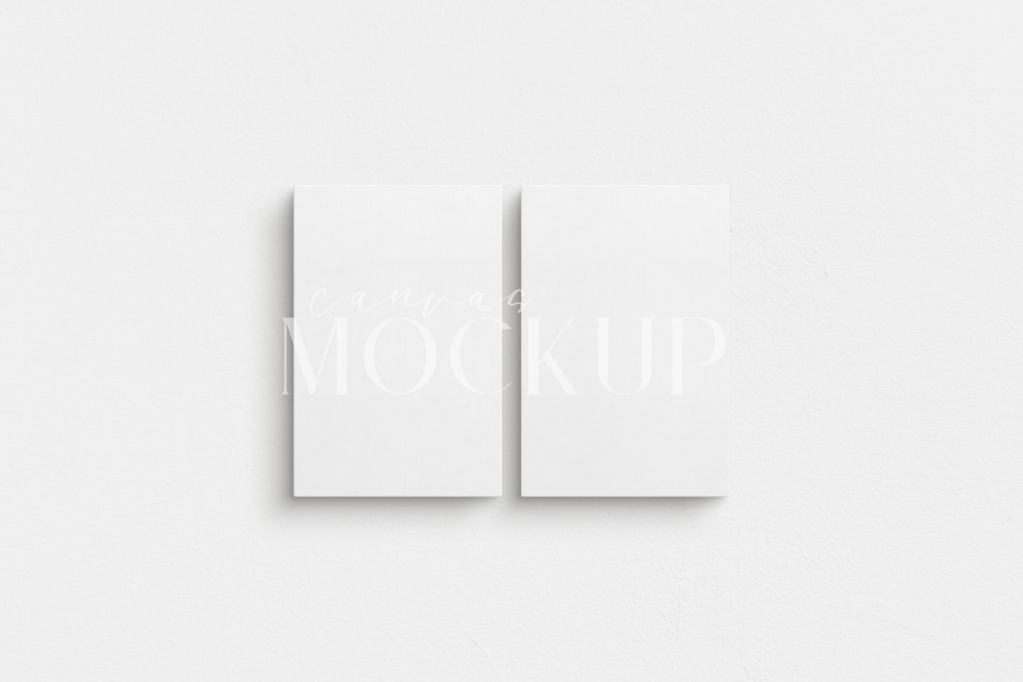 Canvas Mockup 2:3 Portrait Set of 2 Canvases | Unframed Art Canvas Mockup | Vertical Canvas Mockup Template PSD | Front View