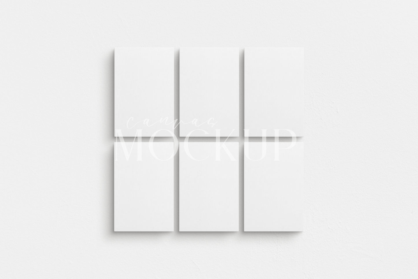Canvas Mockup 2:3 Portrait Single + Sets of 2, 3, 4, 6 Vertical Canvases | Unframed Art Canvas Mockup | Vertical Canvas Mockup Template PSD | Front View