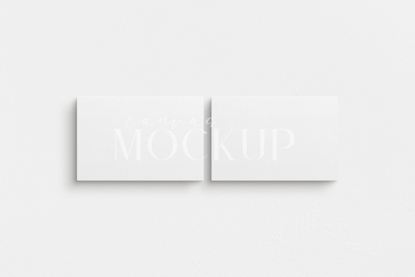 Canvas Mockup 3:2, 2:3 Landscape Set of 2 Canvases | Unframed Art Canvas Mockup | Horizontal Canvas Mockup Template PSD | Front View
