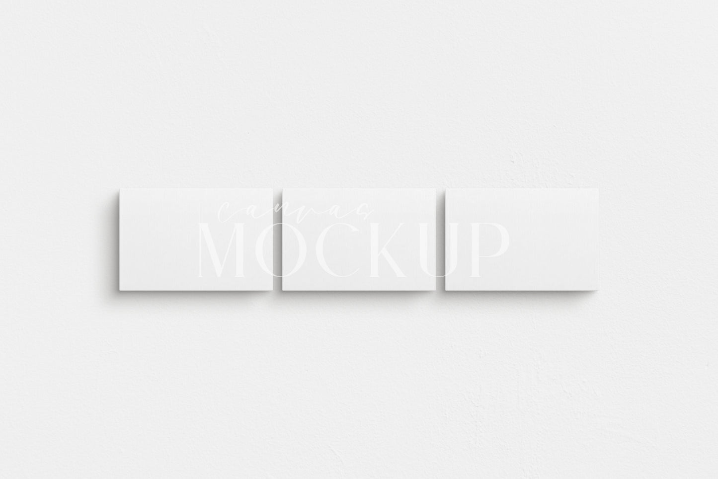 Canvas Mockup 3:2, 2:3 Landscape Set of 3 Canvases | Unframed Art Canvas Mockup | Horizontal Canvas Mockup Template PSD | Front View