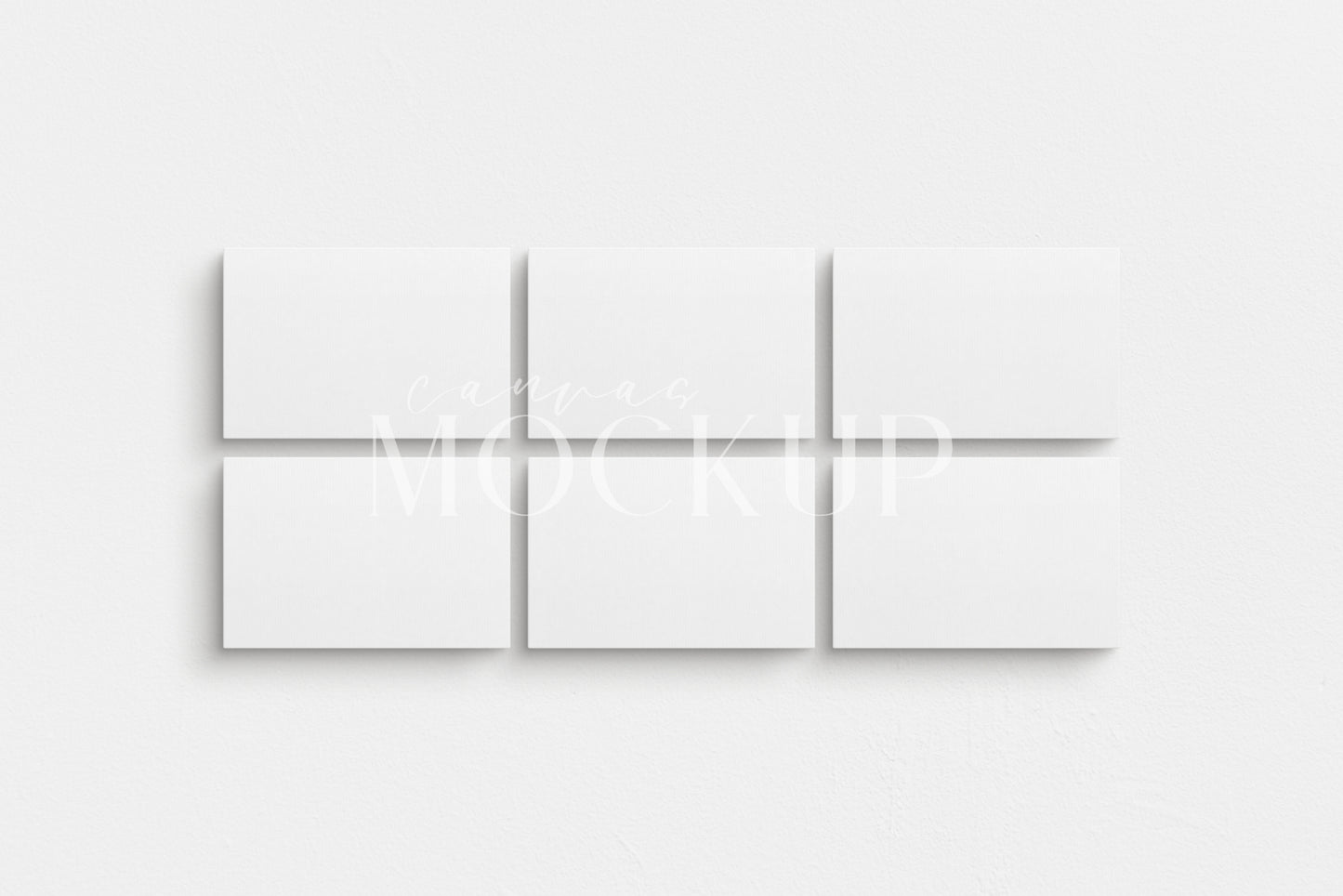 Canvas Mockup 3:2, 2:3 Landscape Single + Sets of 2, 3, 4, 6 Horizontal Canvases | Unframed Art Canvas Mockup | Horizontal Canvas Mockup Template PSD | Front View