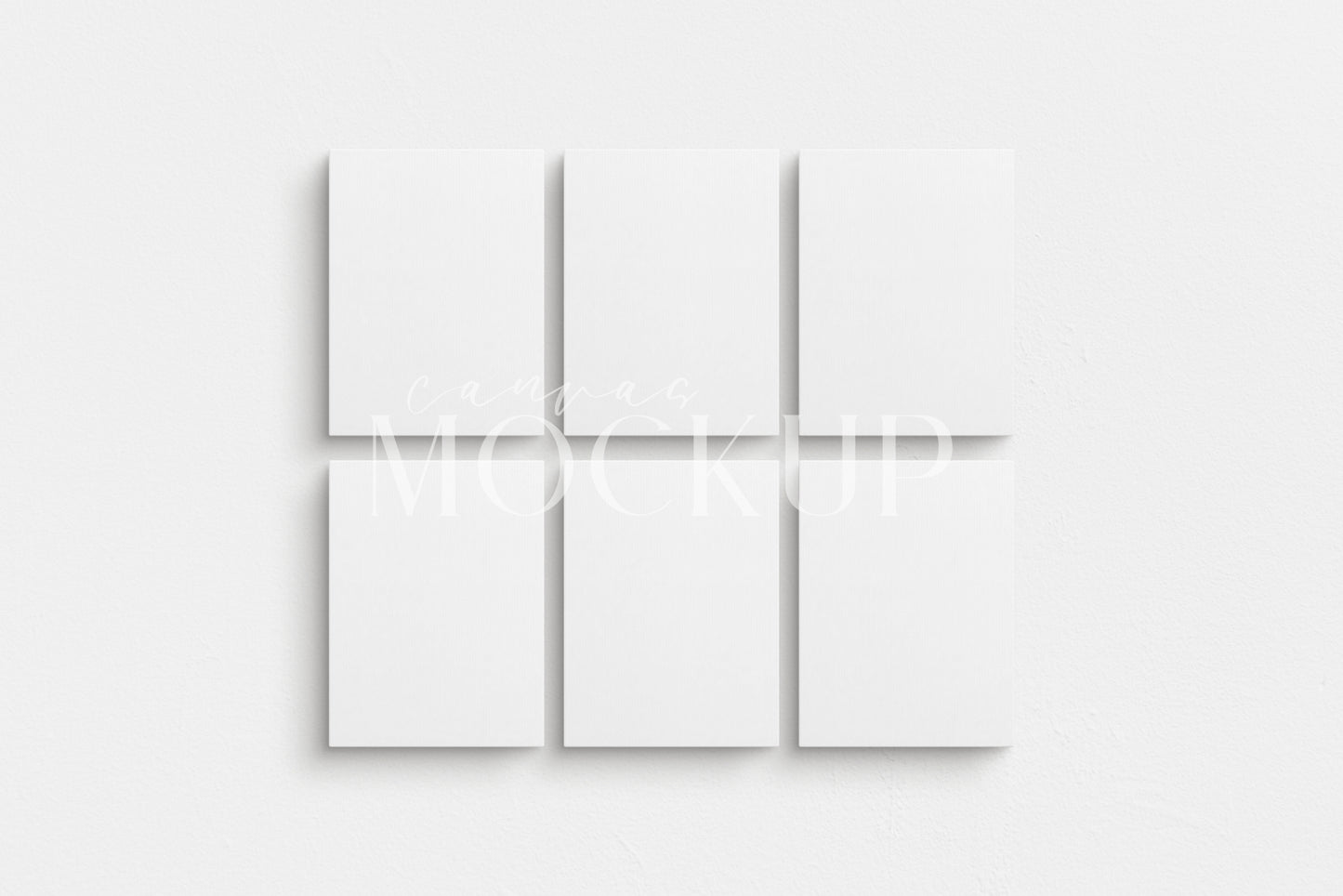 Canvas Mockup 3:4 Portrait Single + Sets of 2, 3, 4, 6 Vertical Canvases | Unframed Art Canvas Mockup | Vertical Canvas Mockup Template PSD | Front View