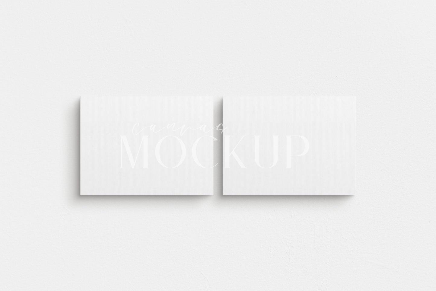 Canvas Mockup 4:3, 3:4 Landscape Set of 2 Canvases | Unframed Art Canvas Mockup | Horizontal Canvas Mockup Template PSD | Front View