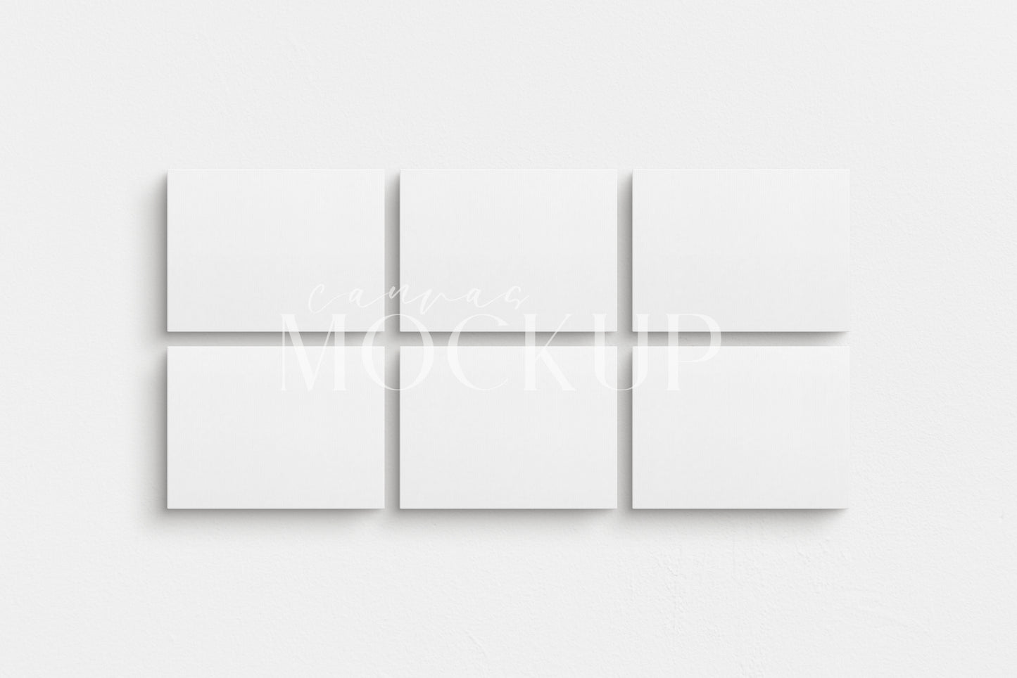 Canvas Mockup 4:3, 3:4 Landscape Single + Sets of 2, 3, 4, 6 Horizontal Canvases | Unframed Art Canvas Mockup | Horizontal Canvas Mockup Template PSD | Front View