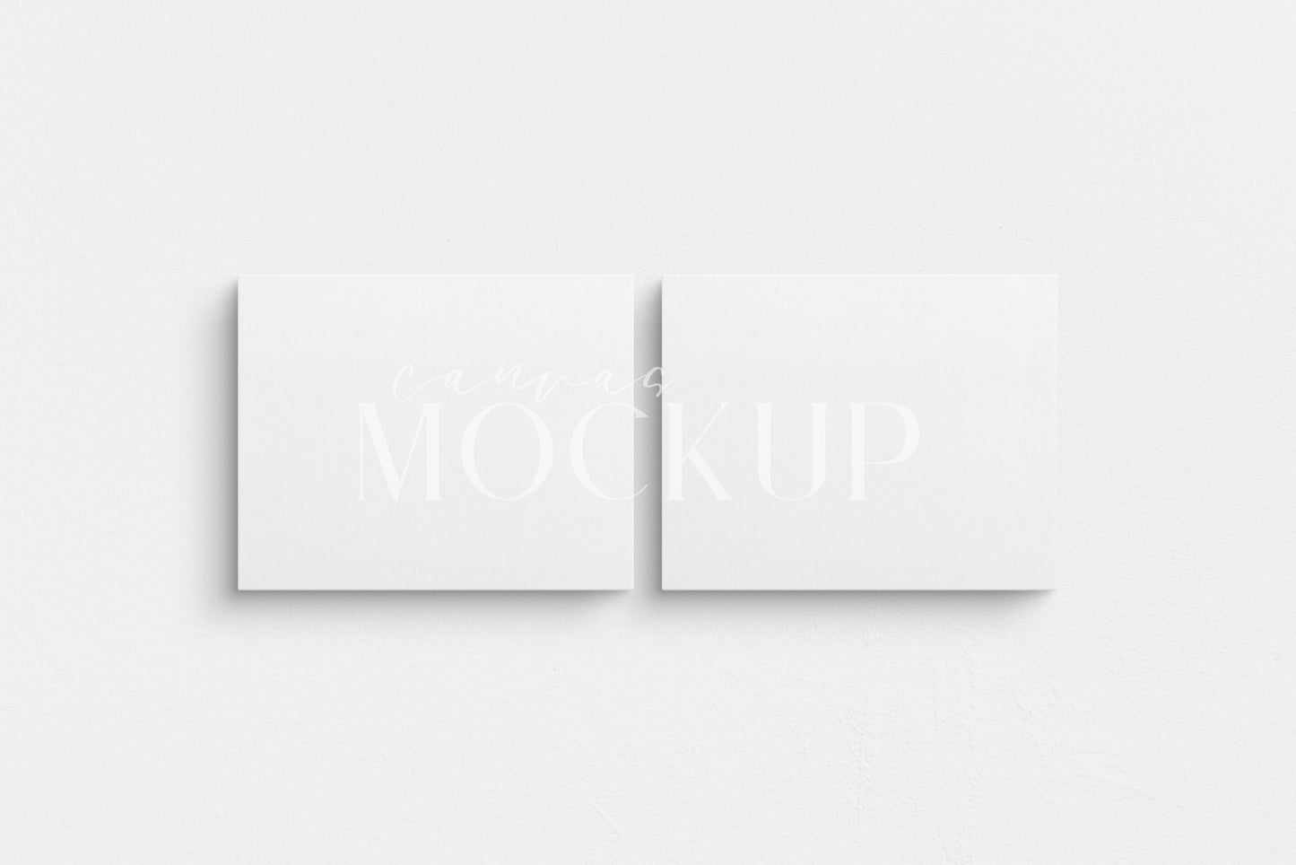 Canvas Mockup 5:4, 4:5 Landscape Set of 2 Canvases | Unframed Art Canvas Mockup | Horizontal Canvas Mockup Template PSD | Front View