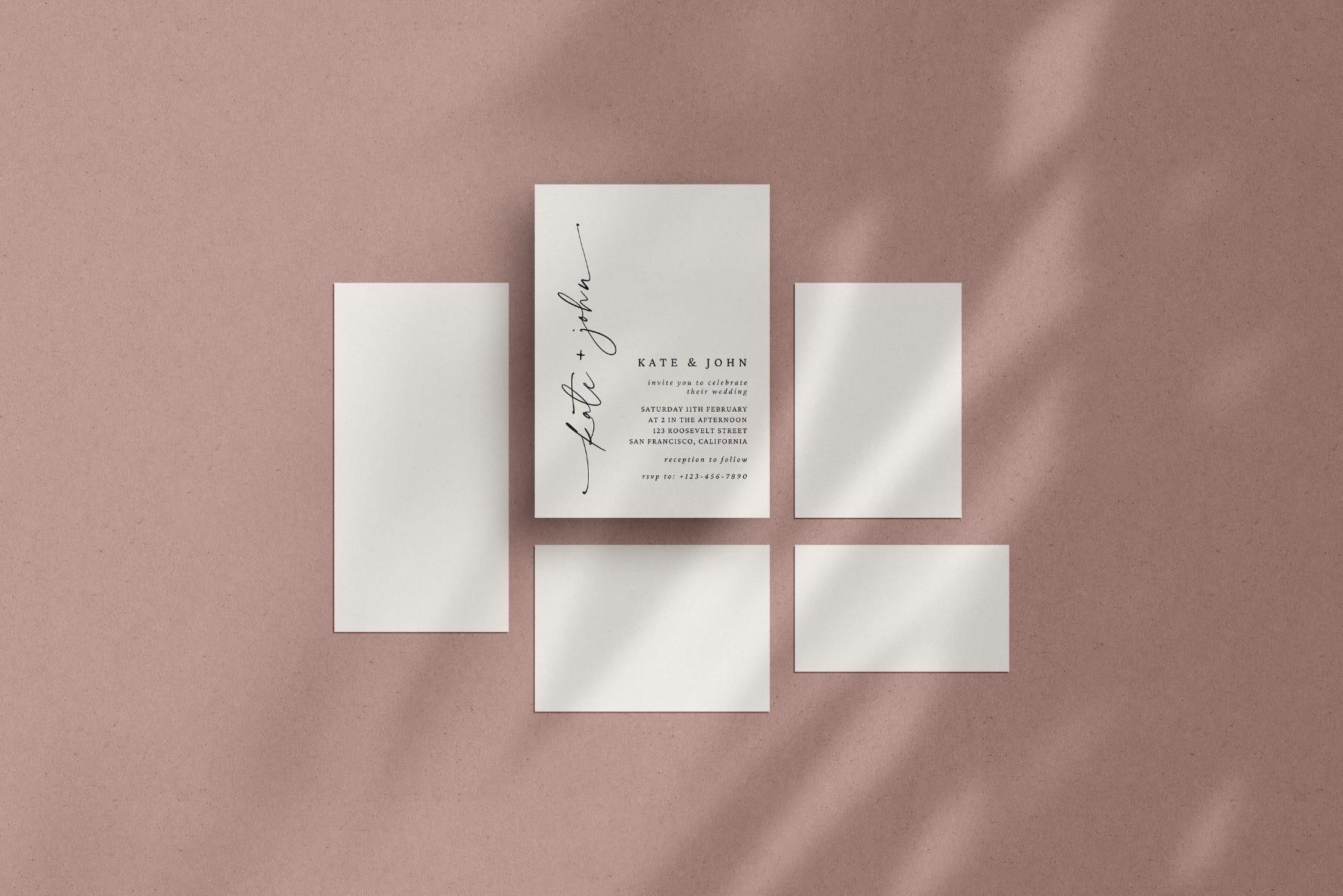 Elegant Wedding Card Mockup | Paper Mockup Set | PSD