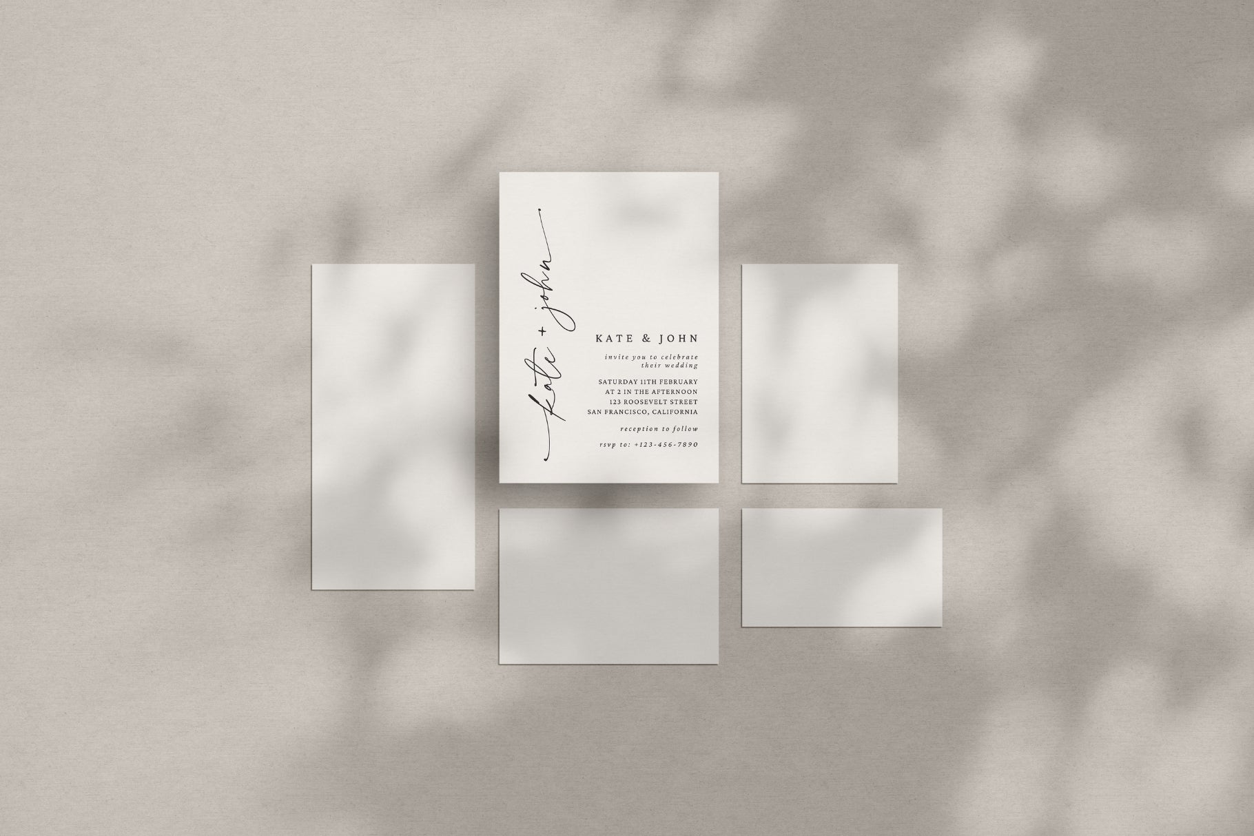 Elegant Wedding Card Mockup | Paper Mockup Set | PSD